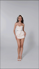 Kylie Satin Skirt: Champagne Mini Skirt for Date Night | Nana Jacqueline
