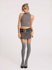 Anna Skirt: Grey Mini Skirt for Brunch | Nana Jacqueline