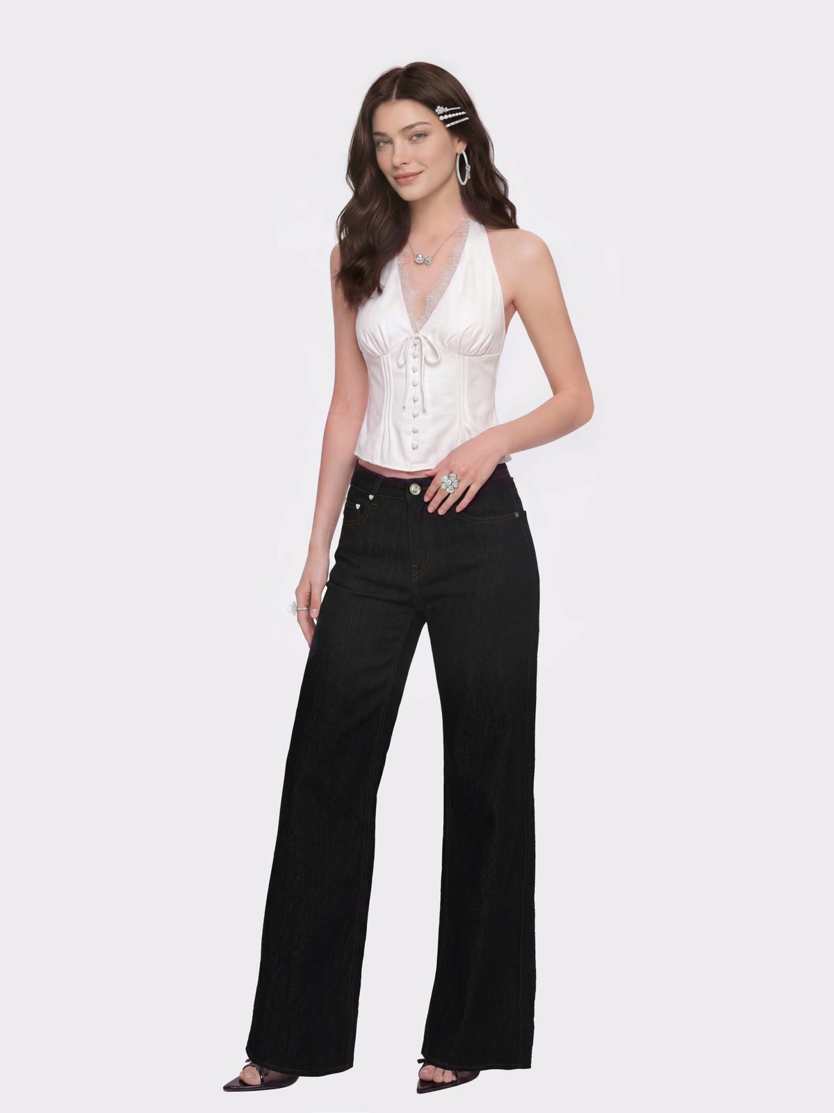 Catalina Wide-Leg Blue Jeans | Nana Jacqueline