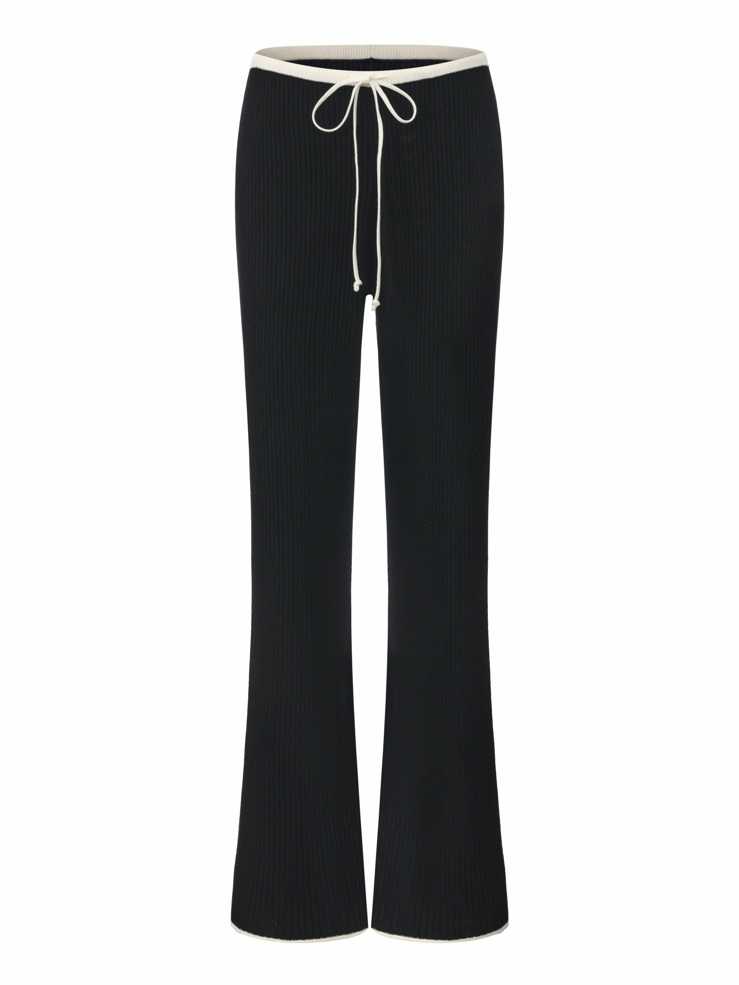 Charlotte Contrast-Waist Black Pants | Nana Jacqueline