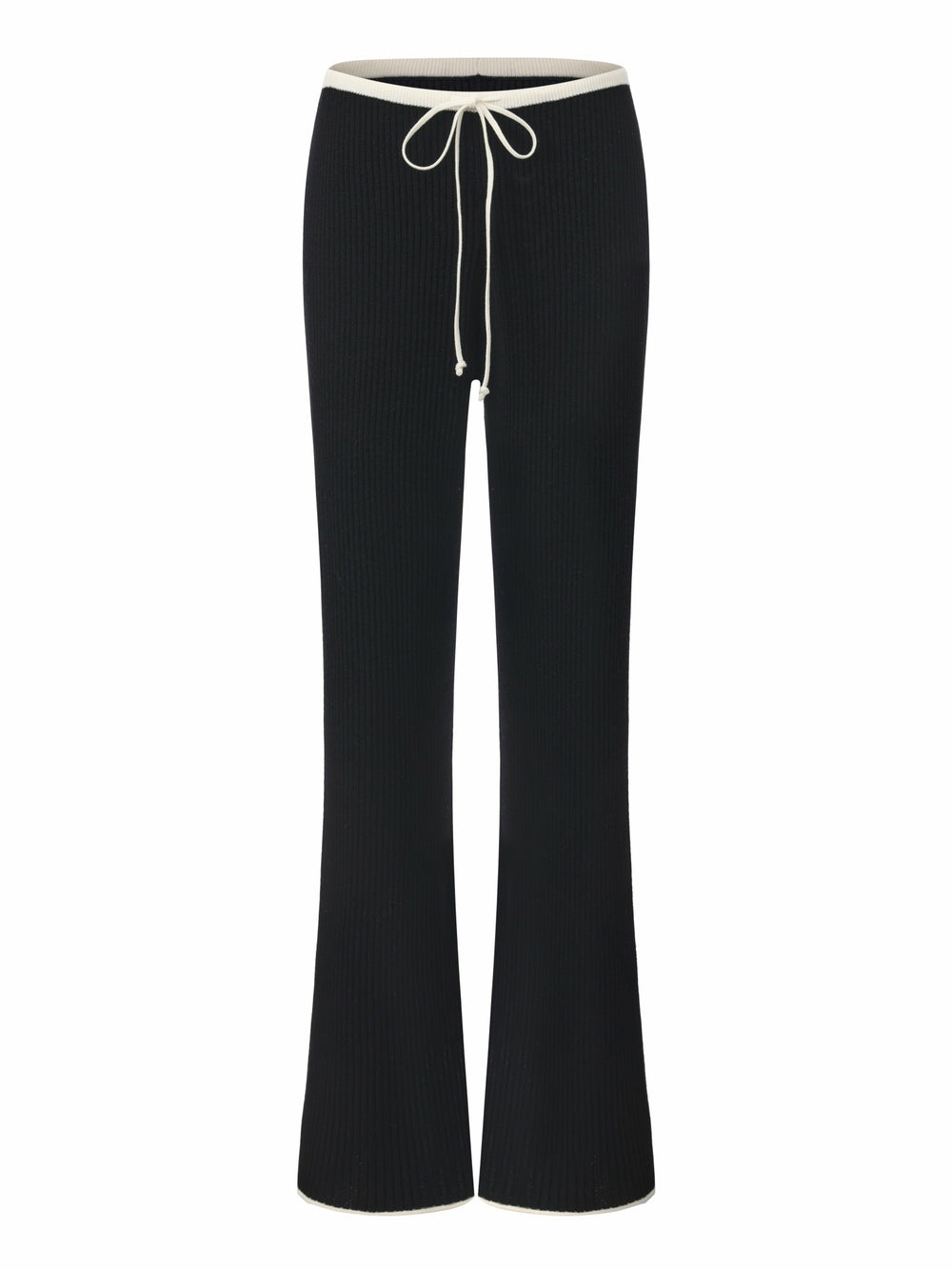 Charlotte Contrast-Waist Black Pants | Nana Jacqueline