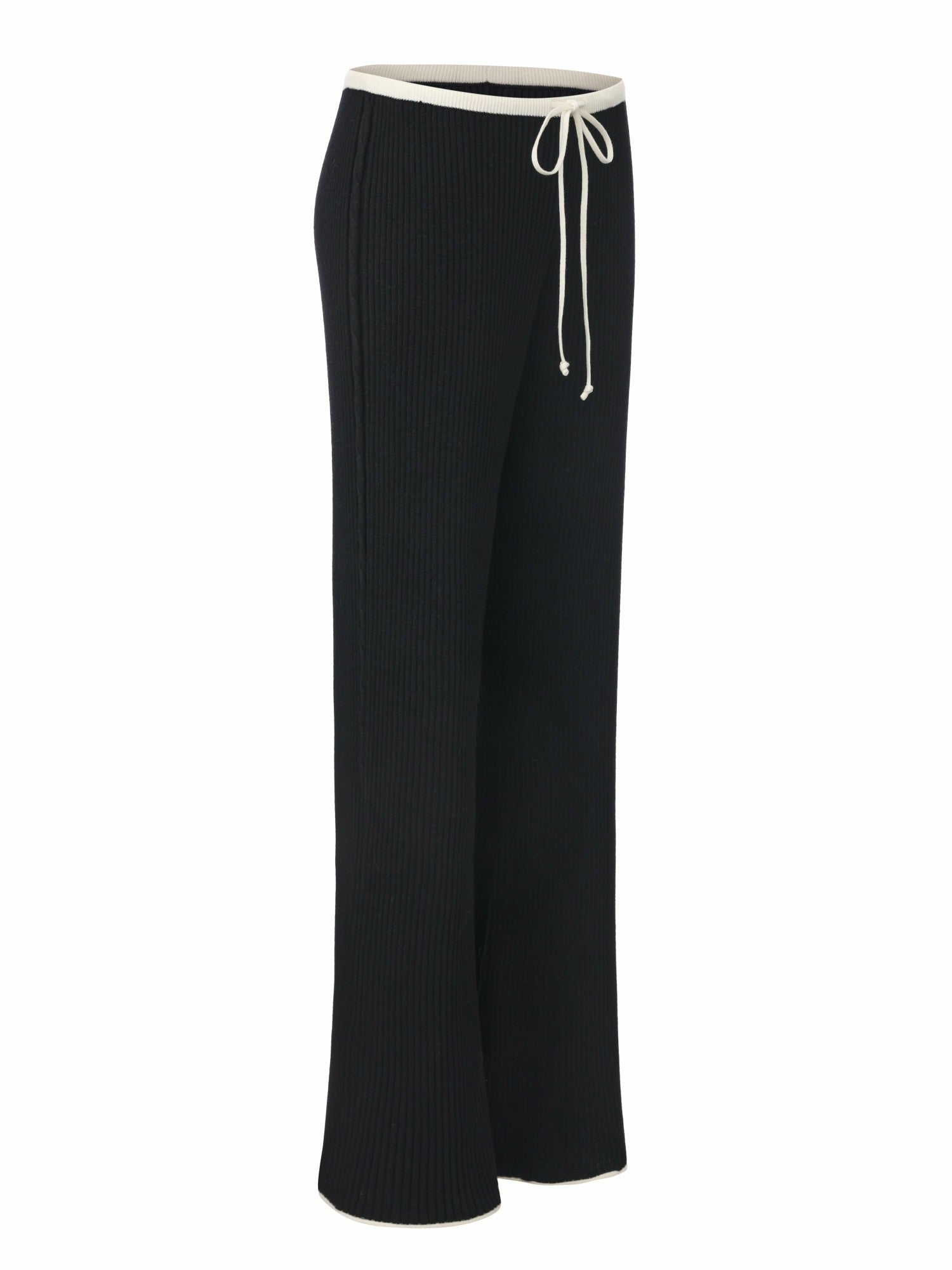 Charlotte Contrast-Waist Black Pants | Nana Jacqueline
