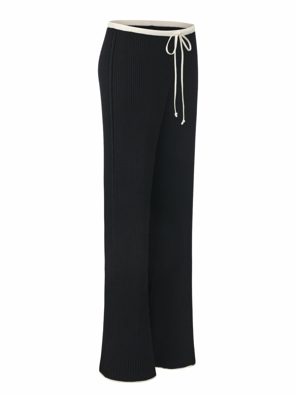 Charlotte Contrast-Waist Black Pants | Nana Jacqueline