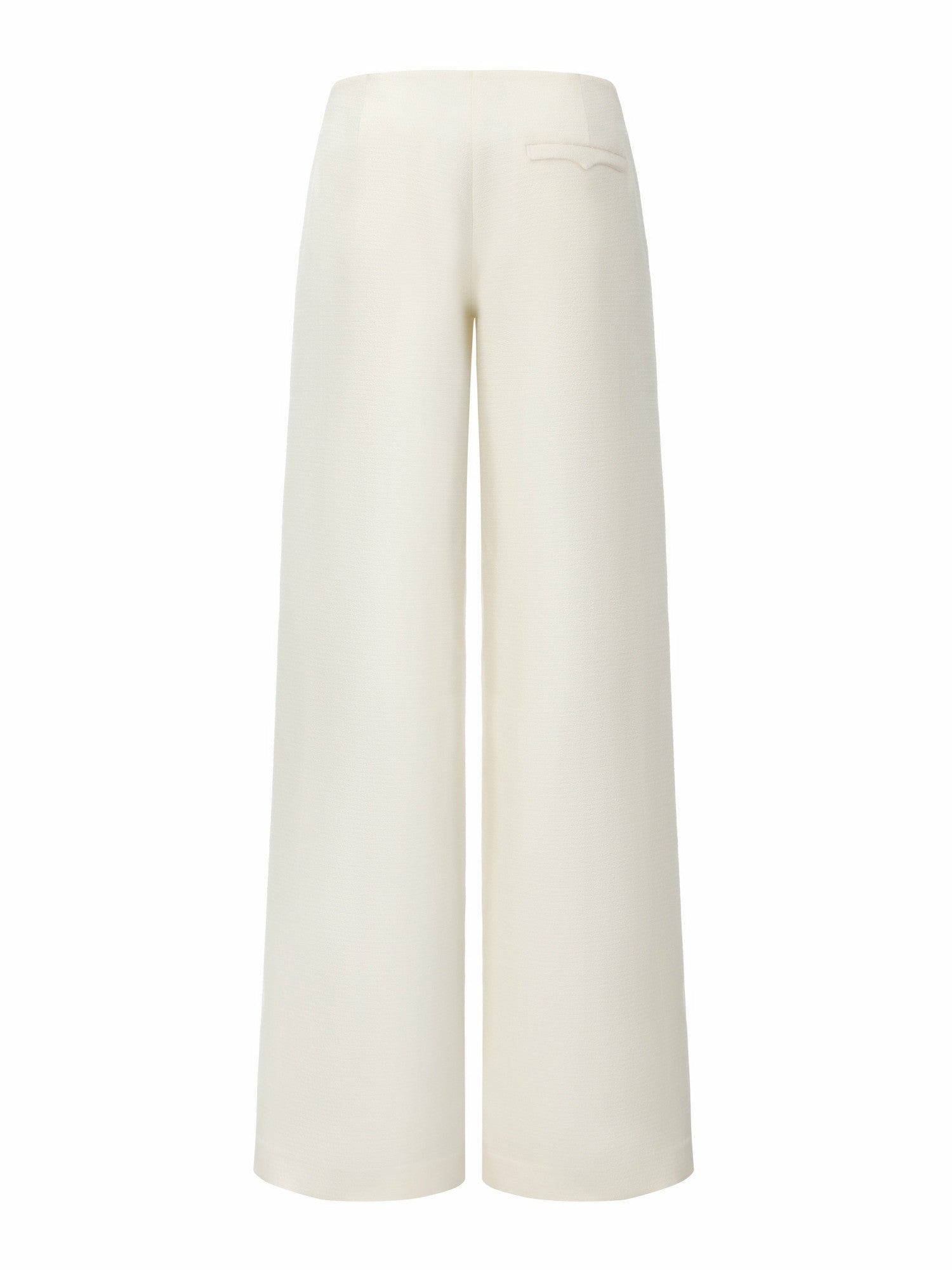 Juliette Textured Wide-Leg White Tailored Pants | Nana Jacqueline
