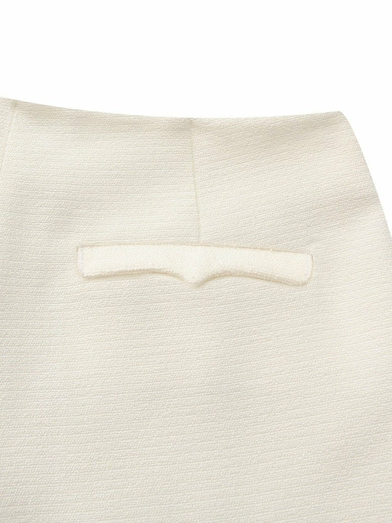 Juliette Textured Wide-Leg White Tailored Pants | Nana Jacqueline