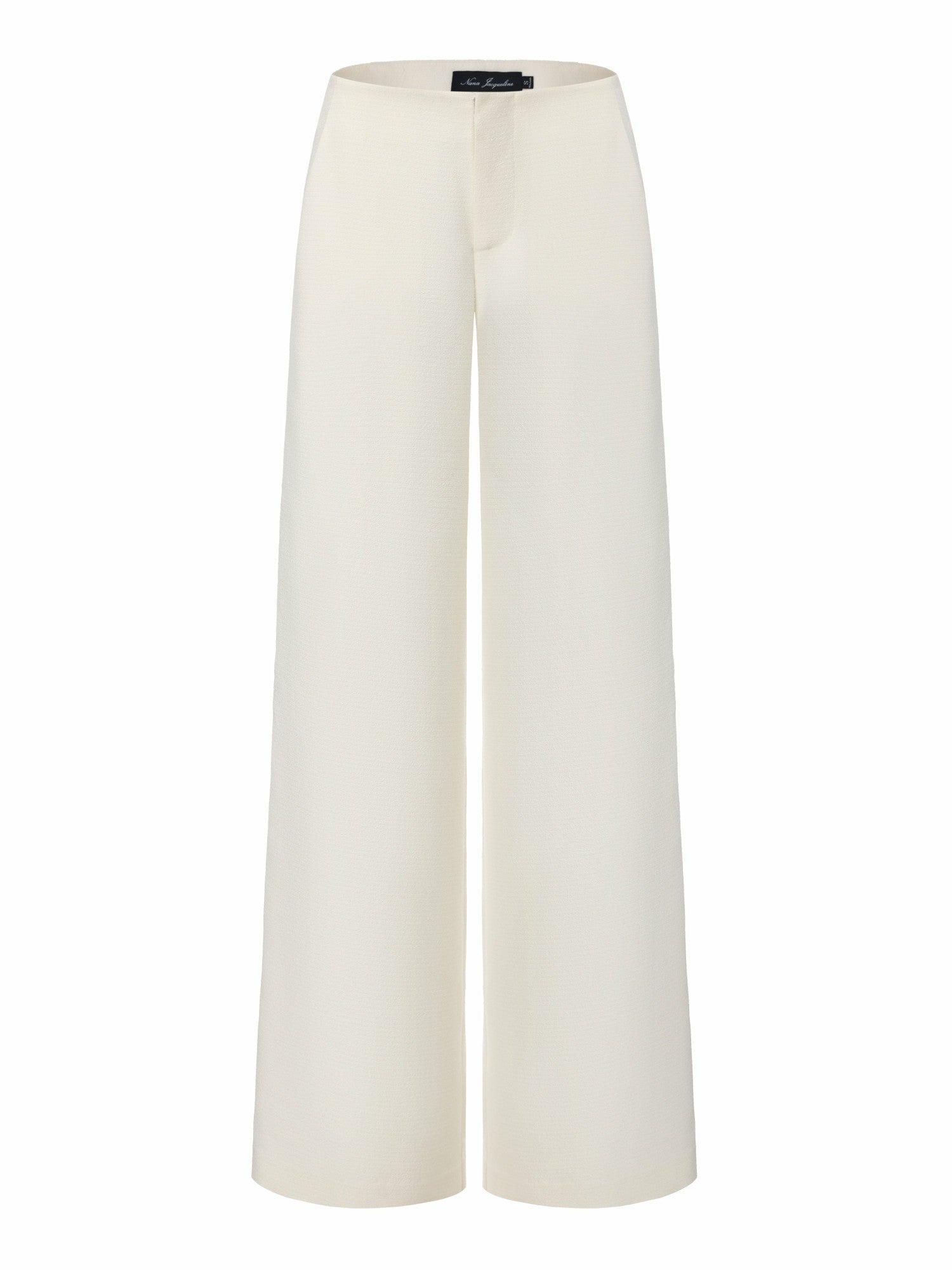 Juliette Textured Wide-Leg White Tailored Pants | Nana Jacqueline