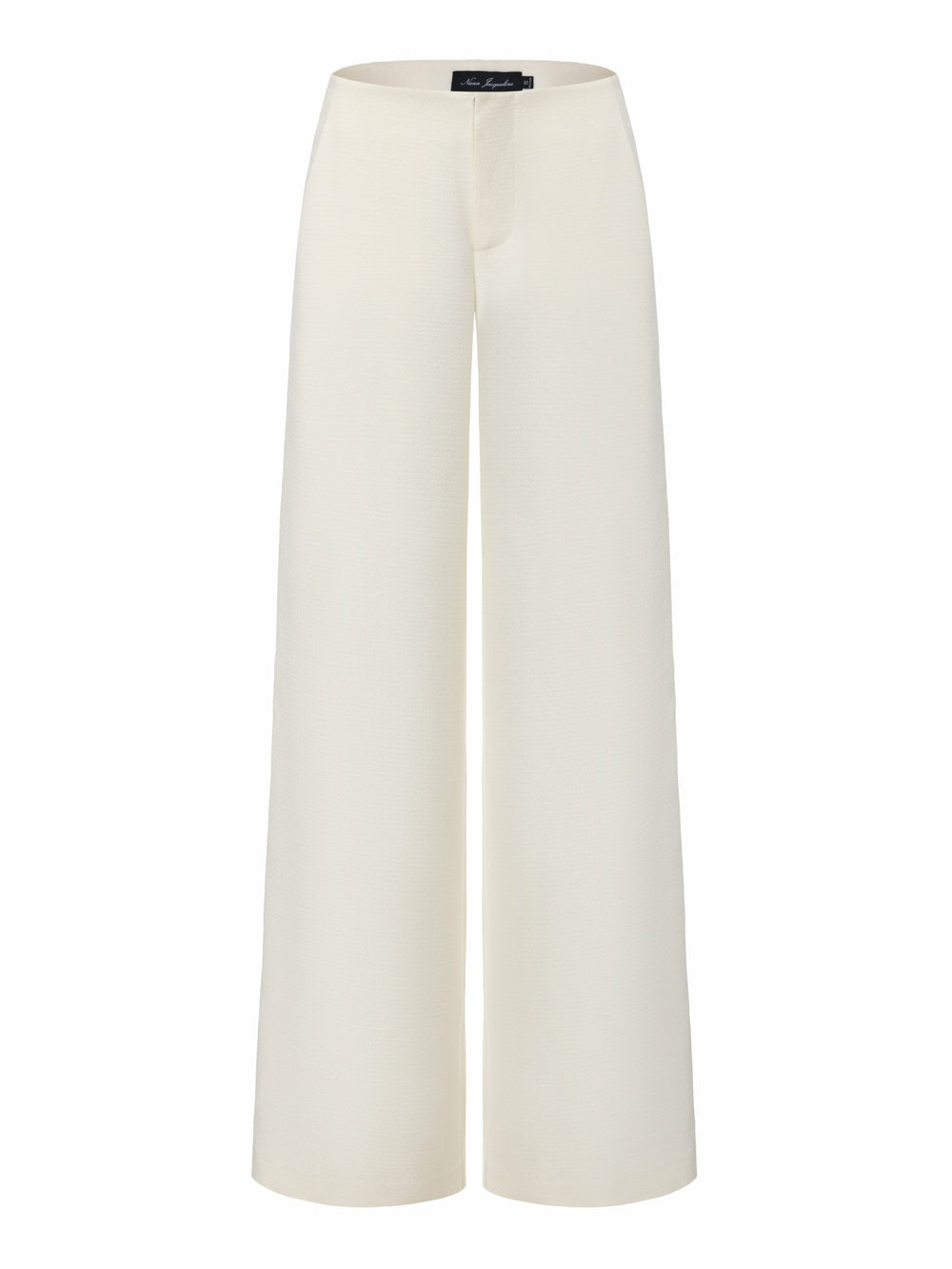 Juliette Textured Wide-Leg White Tailored Pants | Nana Jacqueline