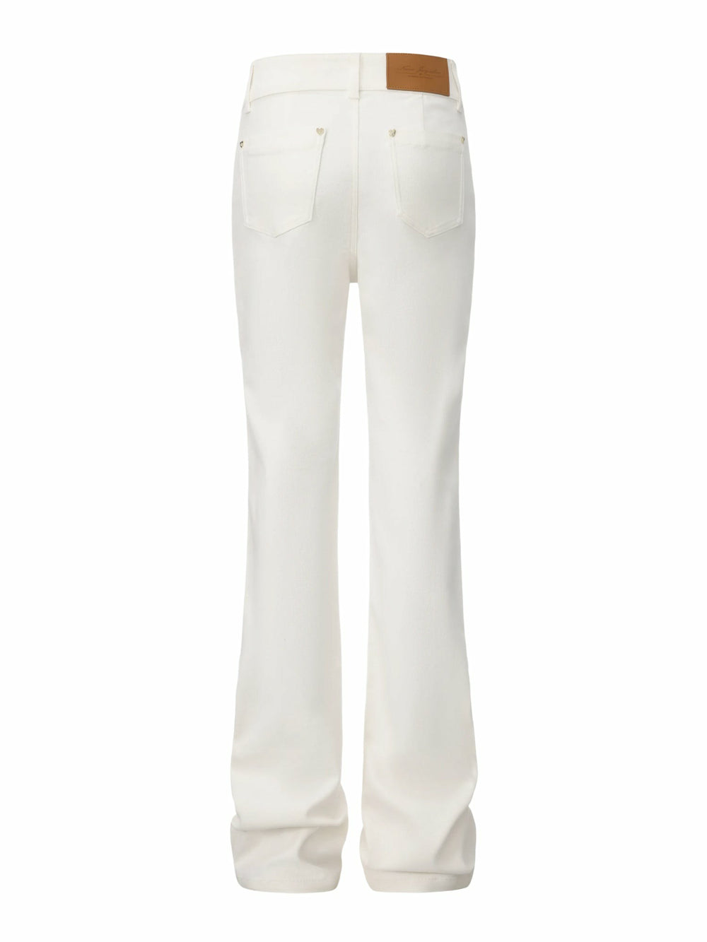 High-Waist White Denim Jeans with Crystal Detail | Nana Jacqueline