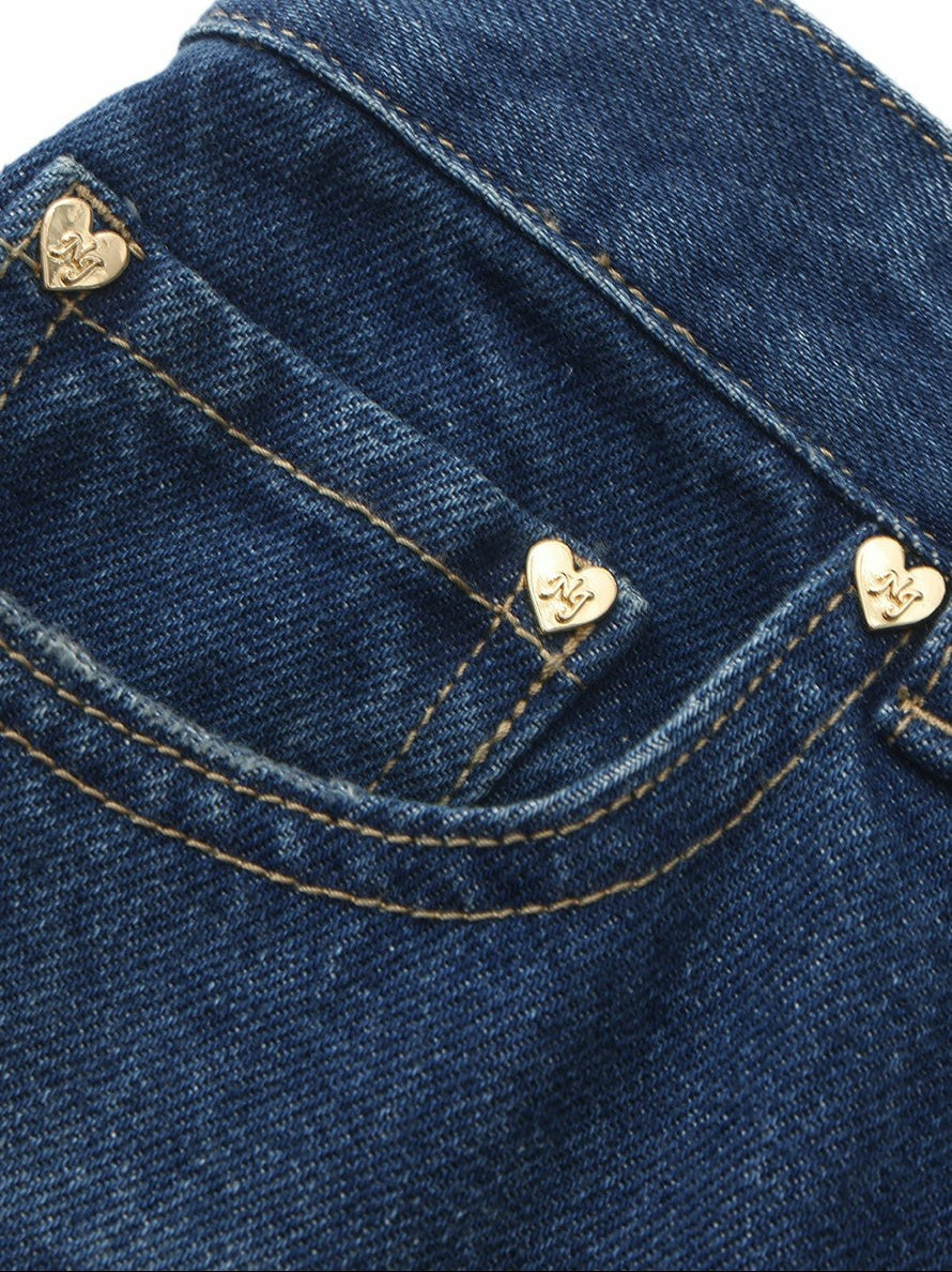 Dark Blue High-Waist Straight Leg Jeans | Nana Jacqueline