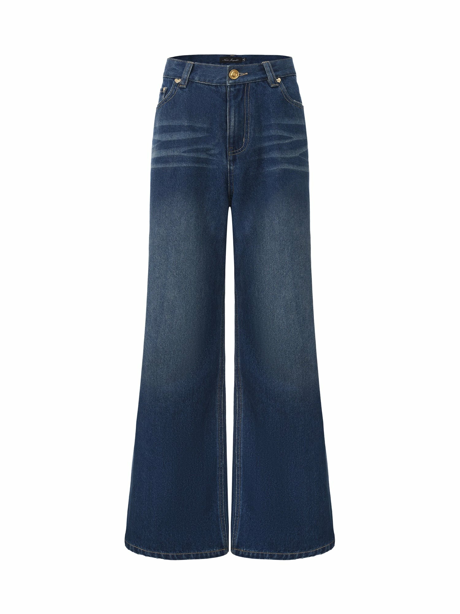 Dark Blue High-Waist Straight Leg Jeans | Nana Jacqueline