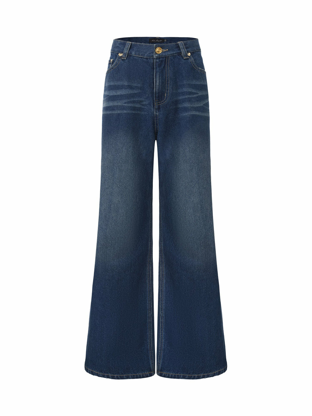 Dark Blue High-Waist Straight Leg Jeans | Nana Jacqueline