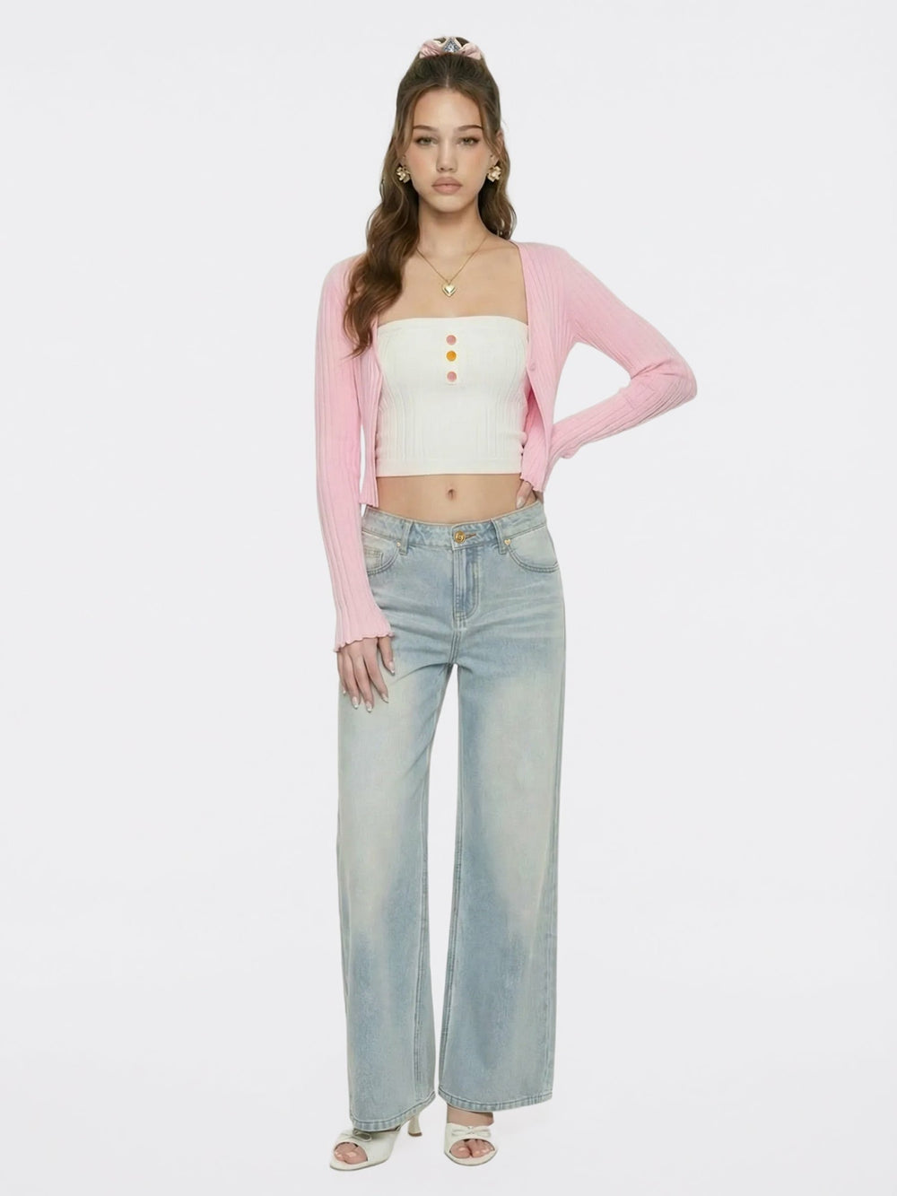 Light Blue Low-Rise Straight Leg Jeans | Nana Jacqueline