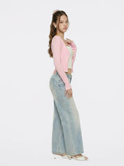 Light Blue Low-Rise Straight Leg Jeans | Nana Jacqueline