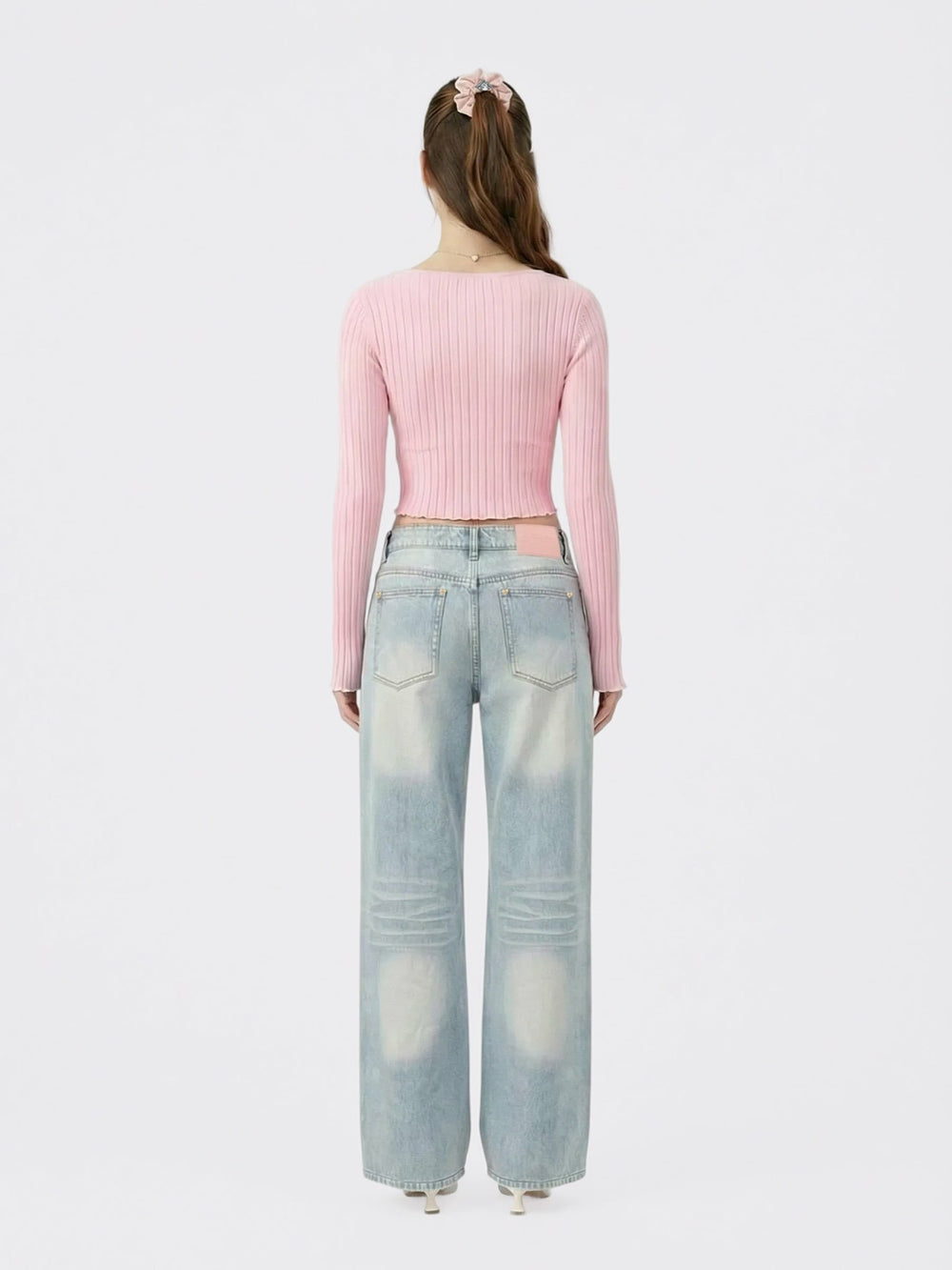 Light Blue Low-Rise Straight Leg Jeans | Nana Jacqueline
