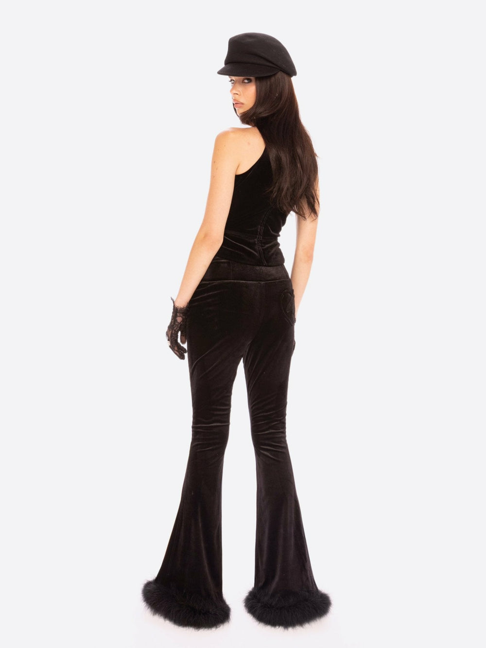 Estelle Velvet Pants: Black Velvet Pants for Cocktail Party | Nana Jacqueline