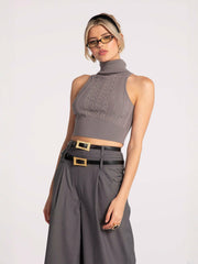 Anna Pants: Grey Wide-Leg Pants for Workwear | Nana Jacqueline