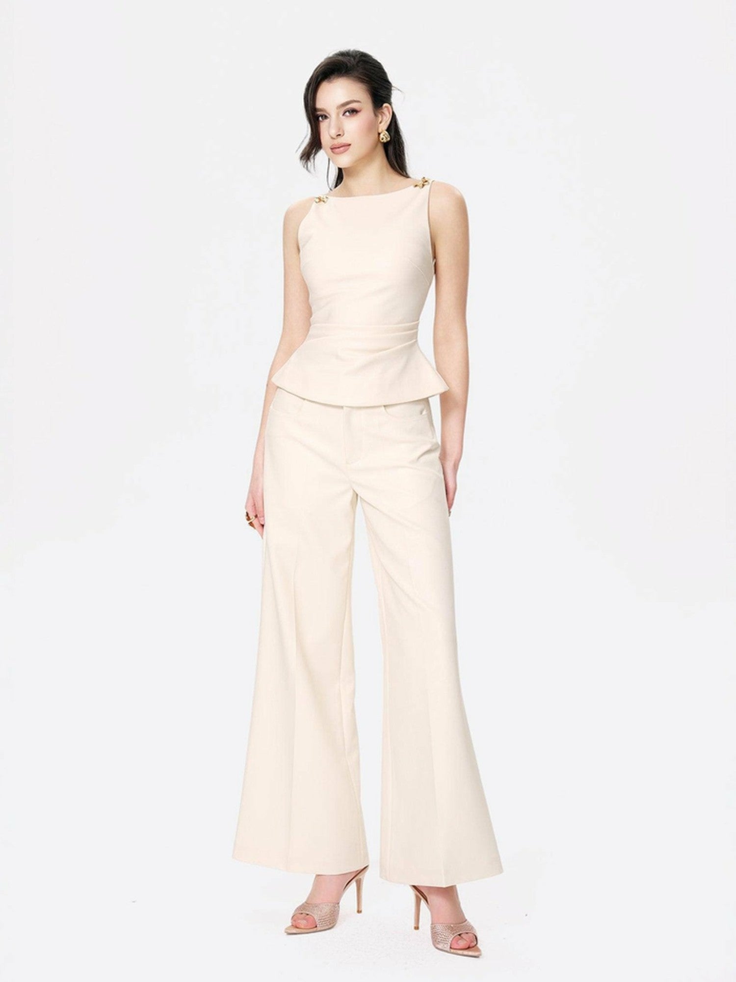 Selena Pants: Beige Pants for Resort Brunch | Nana Jacqueline
