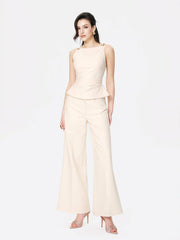 Selena Pants: Beige Pants for Resort Brunch | Nana Jacqueline