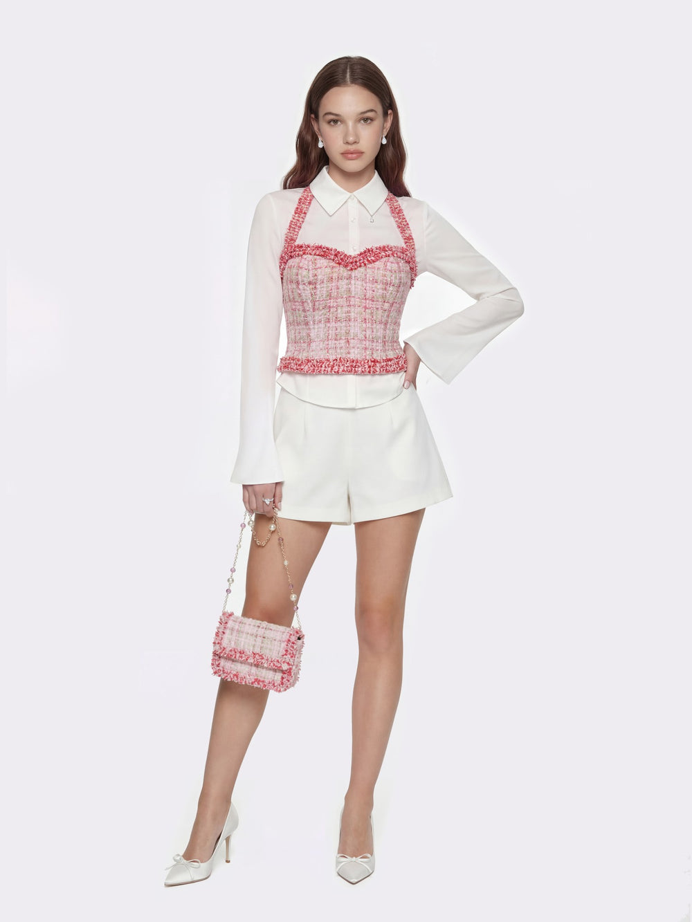 Camille Mid-Rise White Tailored Shorts | Nana Jacqueline