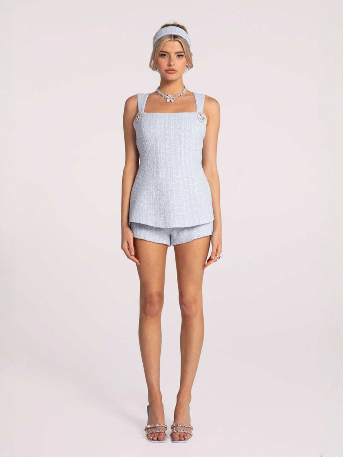 Anabella Shorts: Blue Shorts for Resort Brunch | Nana Jacqueline