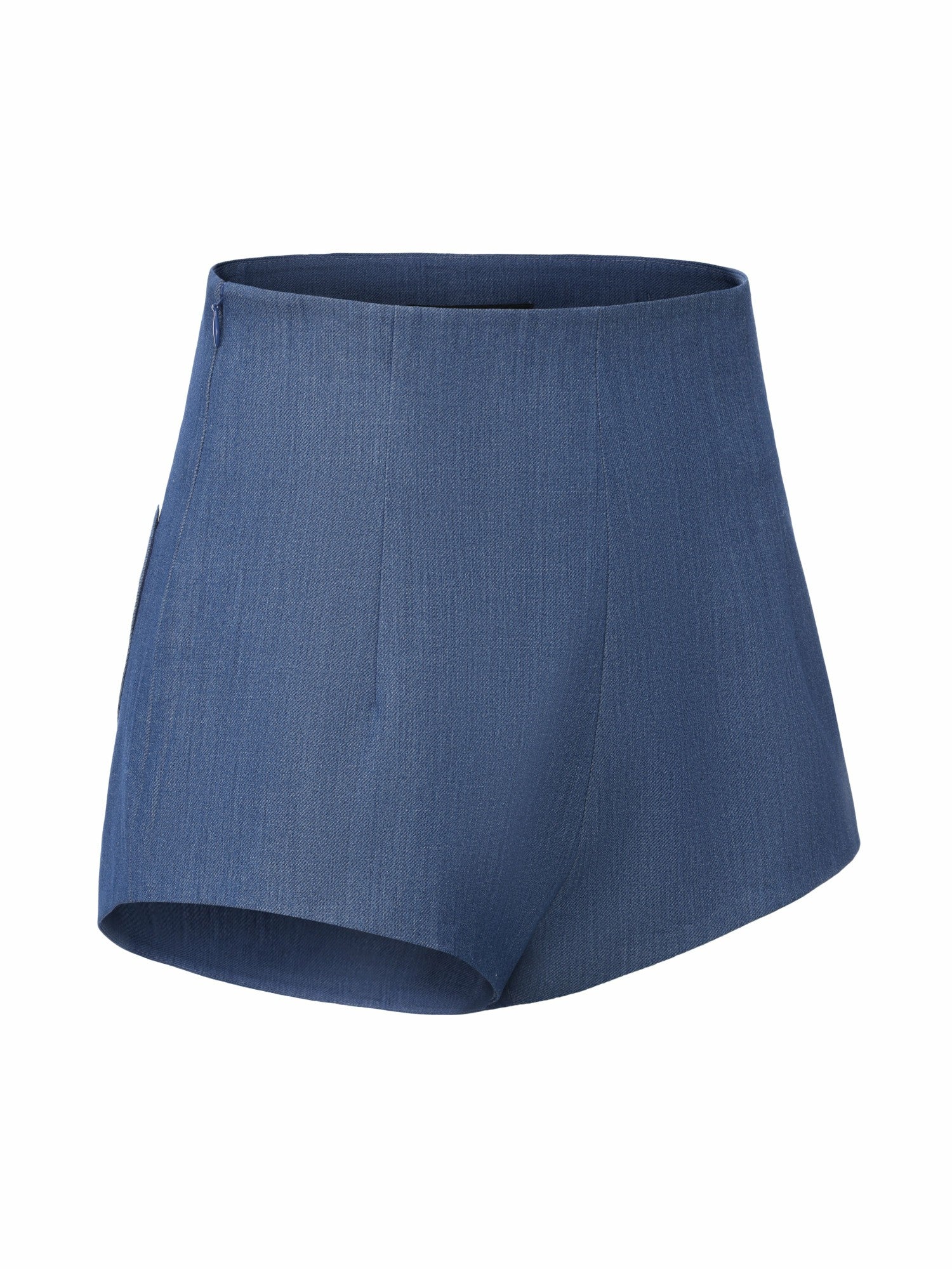 Amara High-Waist Faux-Denim Blue Shorts | Nana Jacqueline