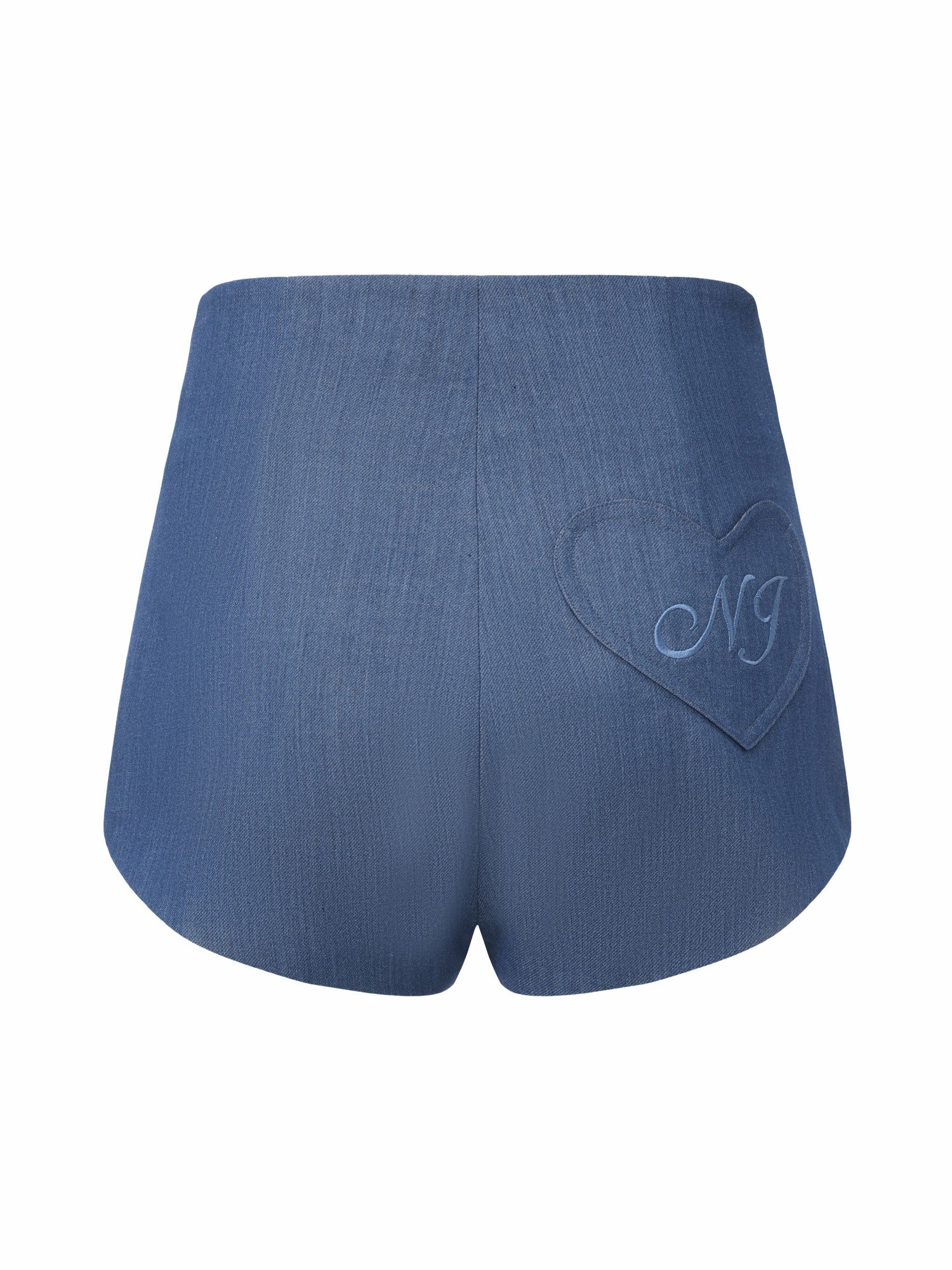 Amara High-Waist Faux-Denim Blue Shorts | Nana Jacqueline