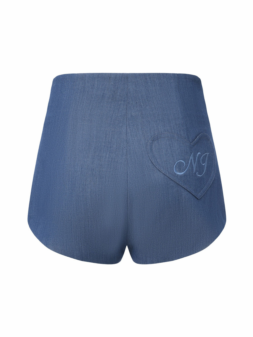 Amara High-Waist Faux-Denim Blue Shorts | Nana Jacqueline