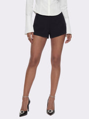 Camille Mid-Rise Black Tailored Shorts | Nana Jacqueline
