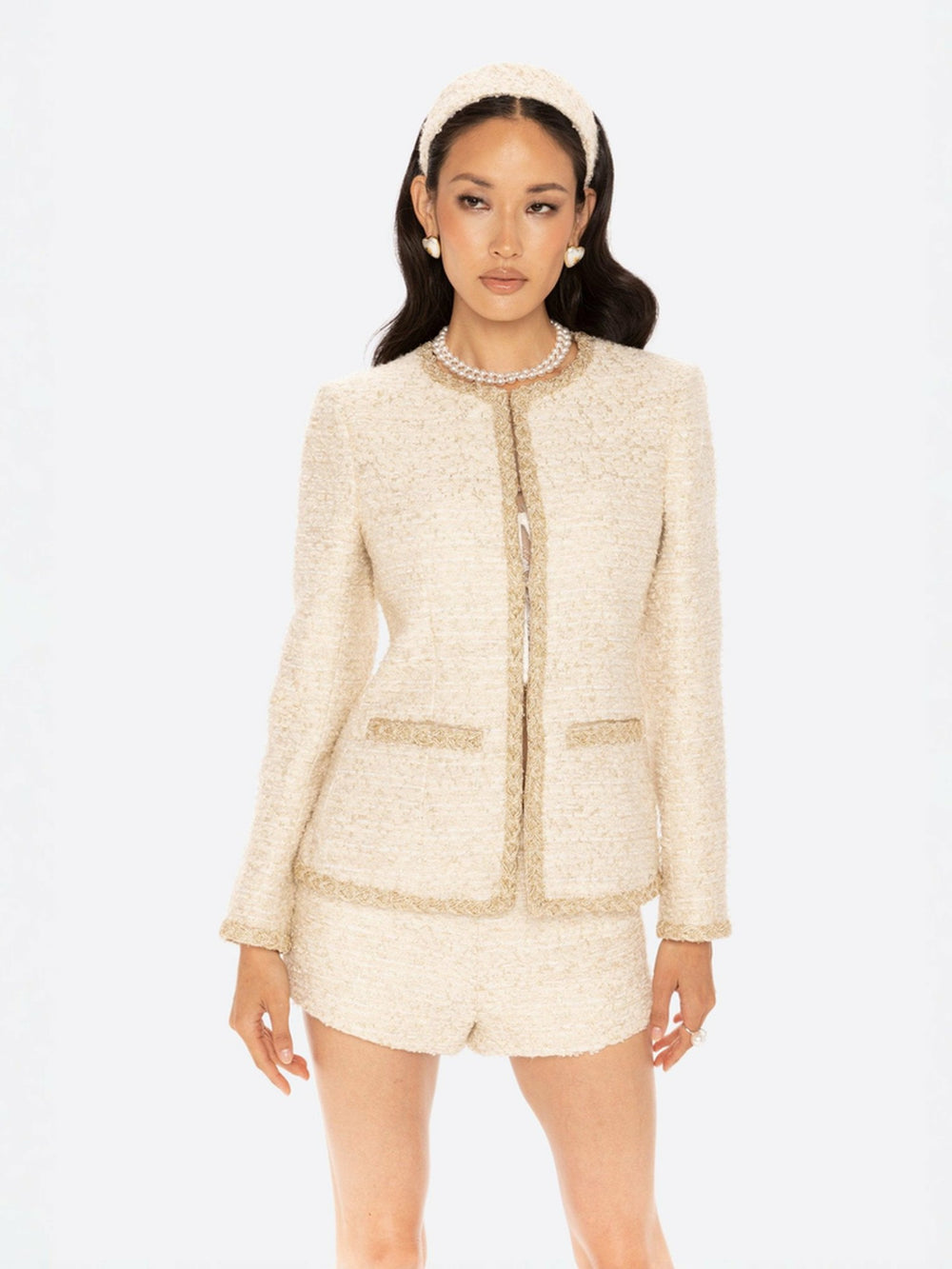 Evelyn Tweed Shorts: White Shorts for Brunch | Nana Jacqueline
