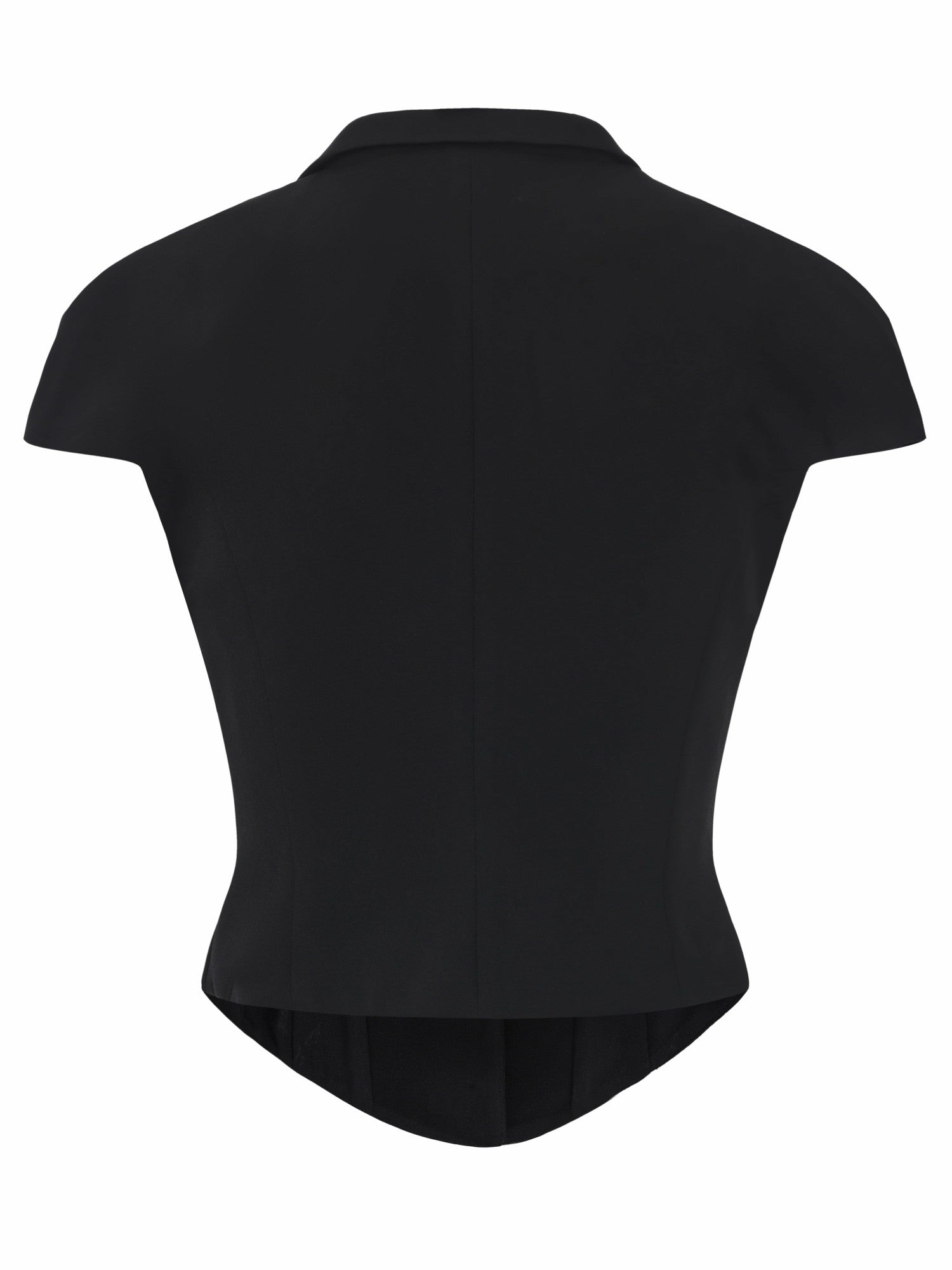 Alina Cinched-Waist Black Top | Nana Jacqueline