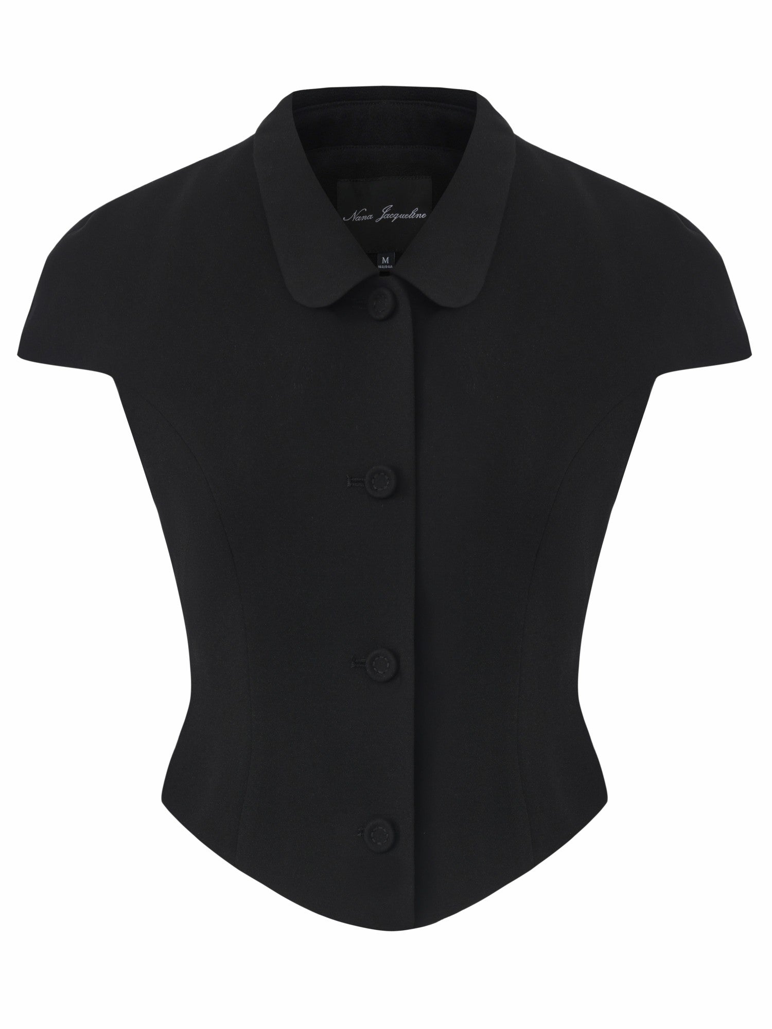 Alina Cinched-Waist Black Top | Nana Jacqueline