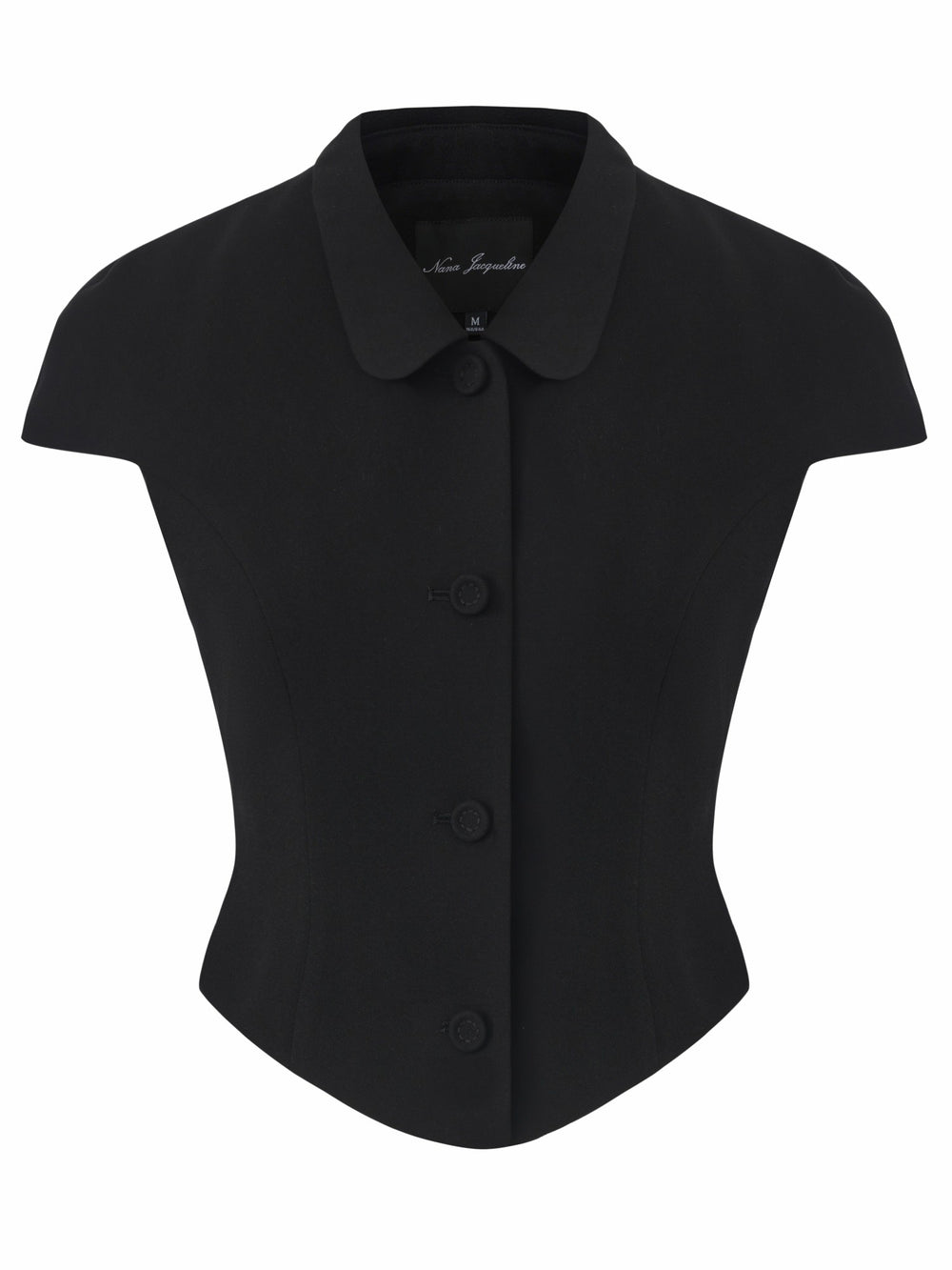 Alina Cinched-Waist Black Top | Nana Jacqueline