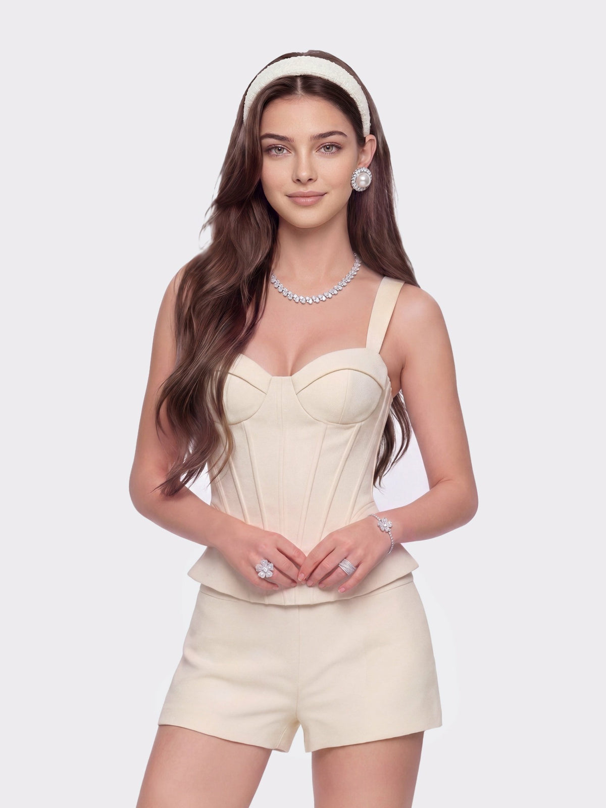 Avalon Corset Champagne Top | Nana Jacqueline