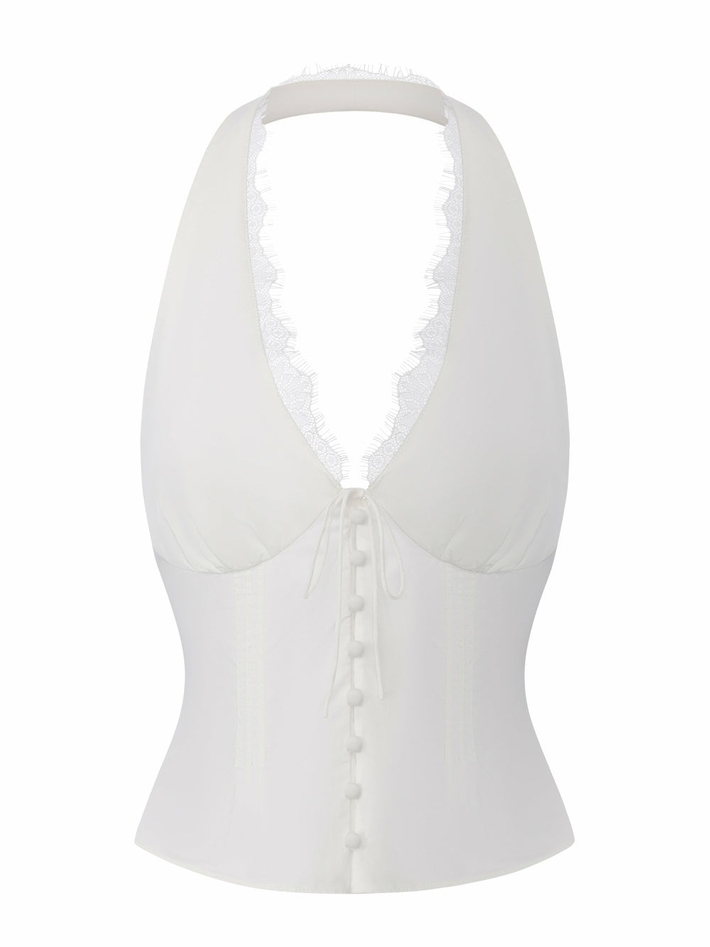 Phoebe Open-Back White Top | Nana Jacqueline