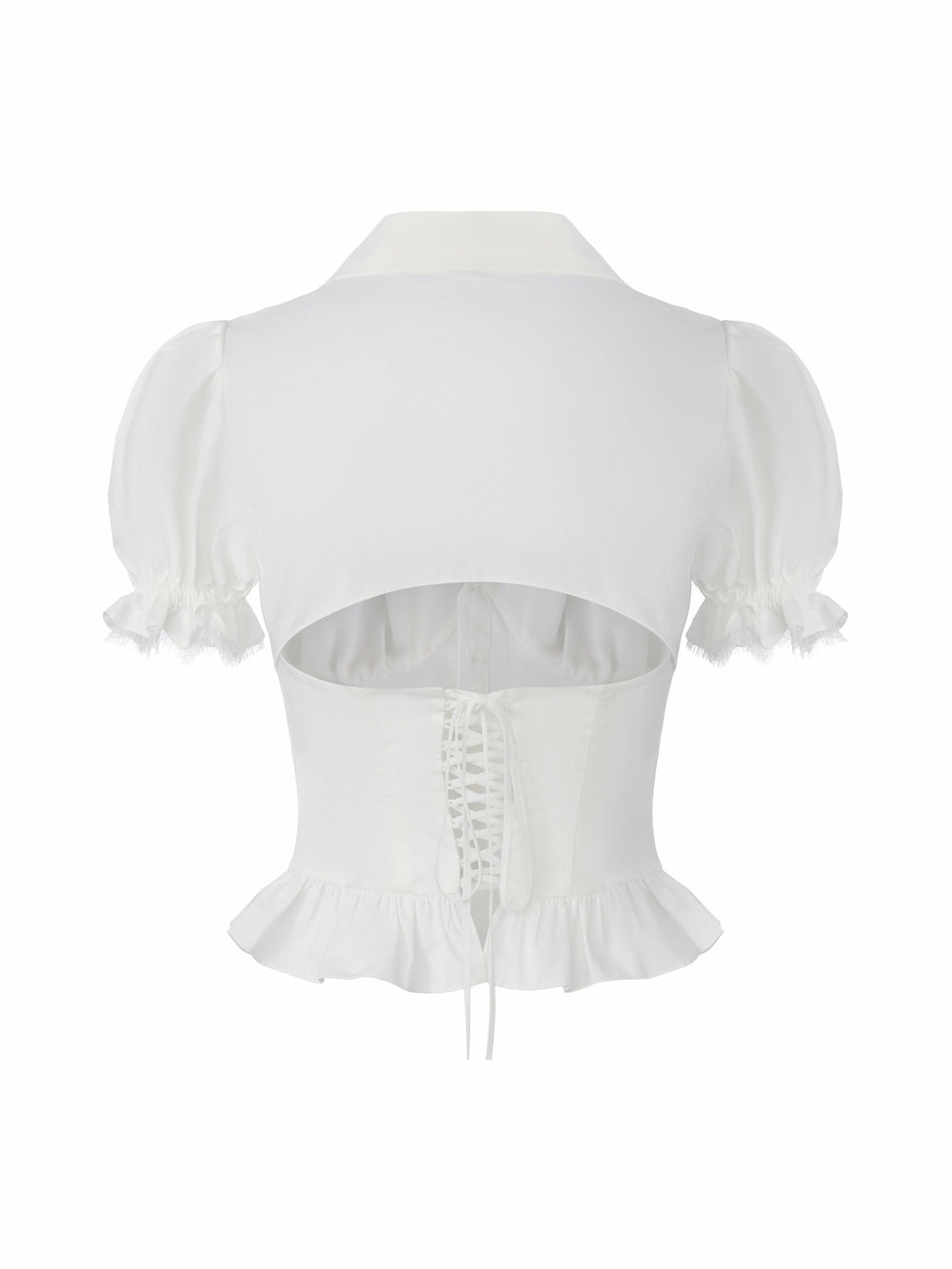 Raven Puff Sleeve White Top | Nana Jacqueline