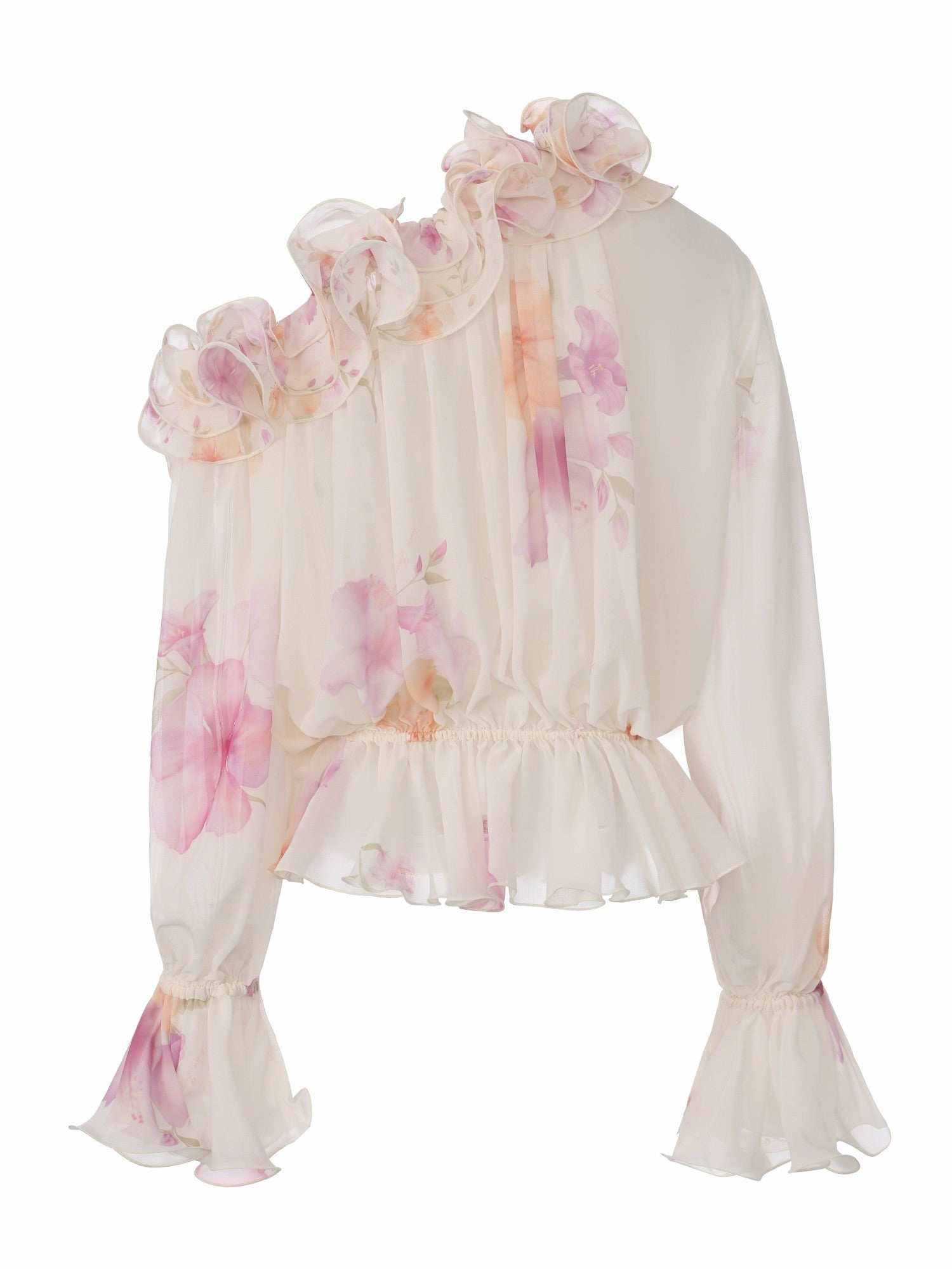 Summer Off-Shoulder Ruffle Cream Blouse | Nana Jacqueline