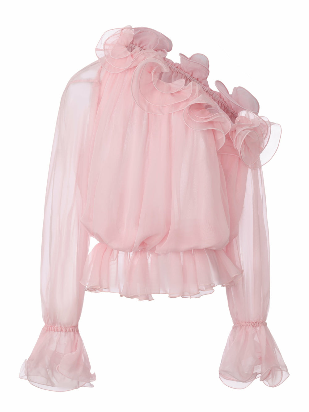 Summer Off-Shoulder Ruffle Pink Blouse | Nana Jacqueline