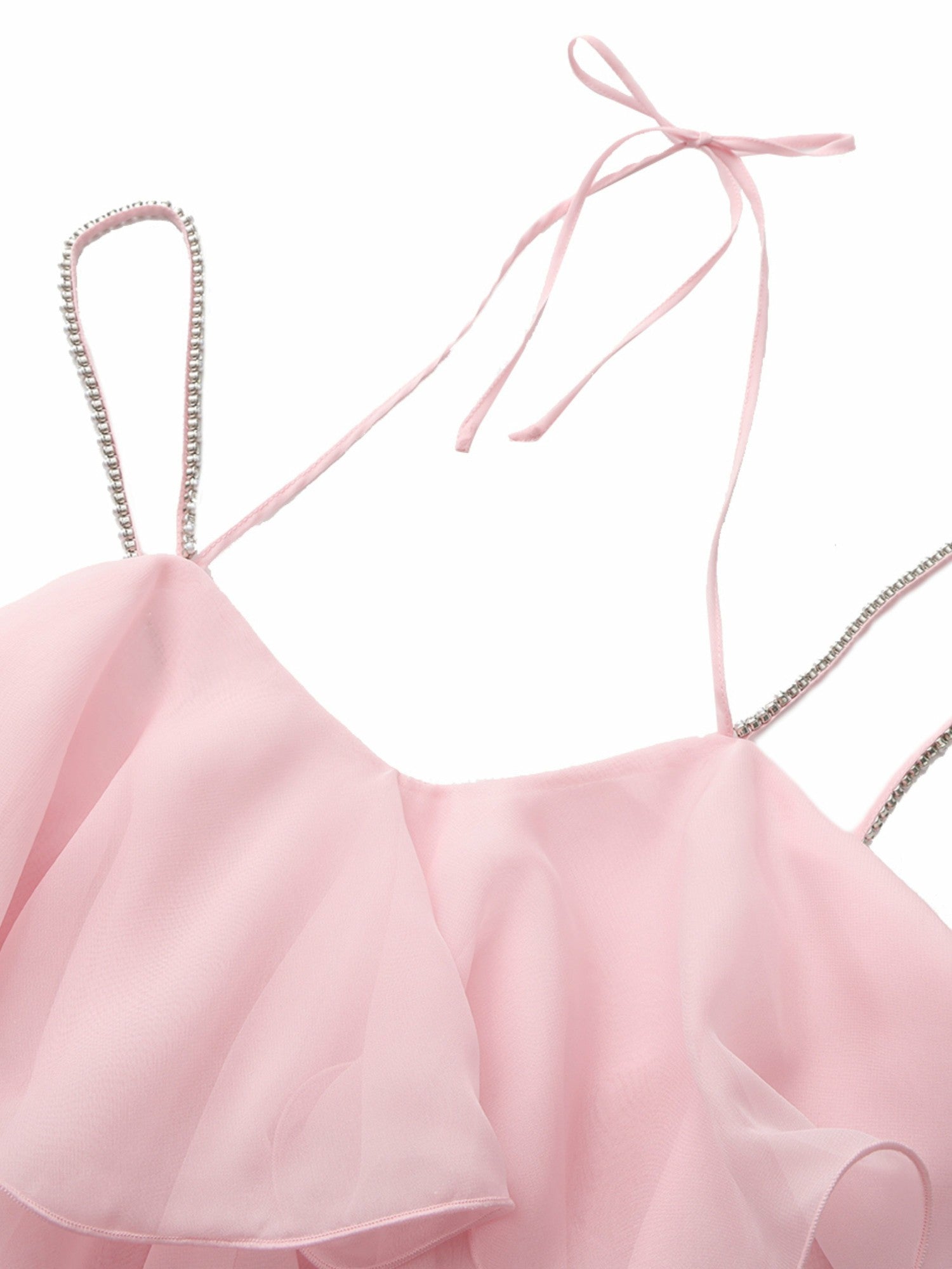 Fiona Crystal-Chain Pink Top | Nana Jacqueline