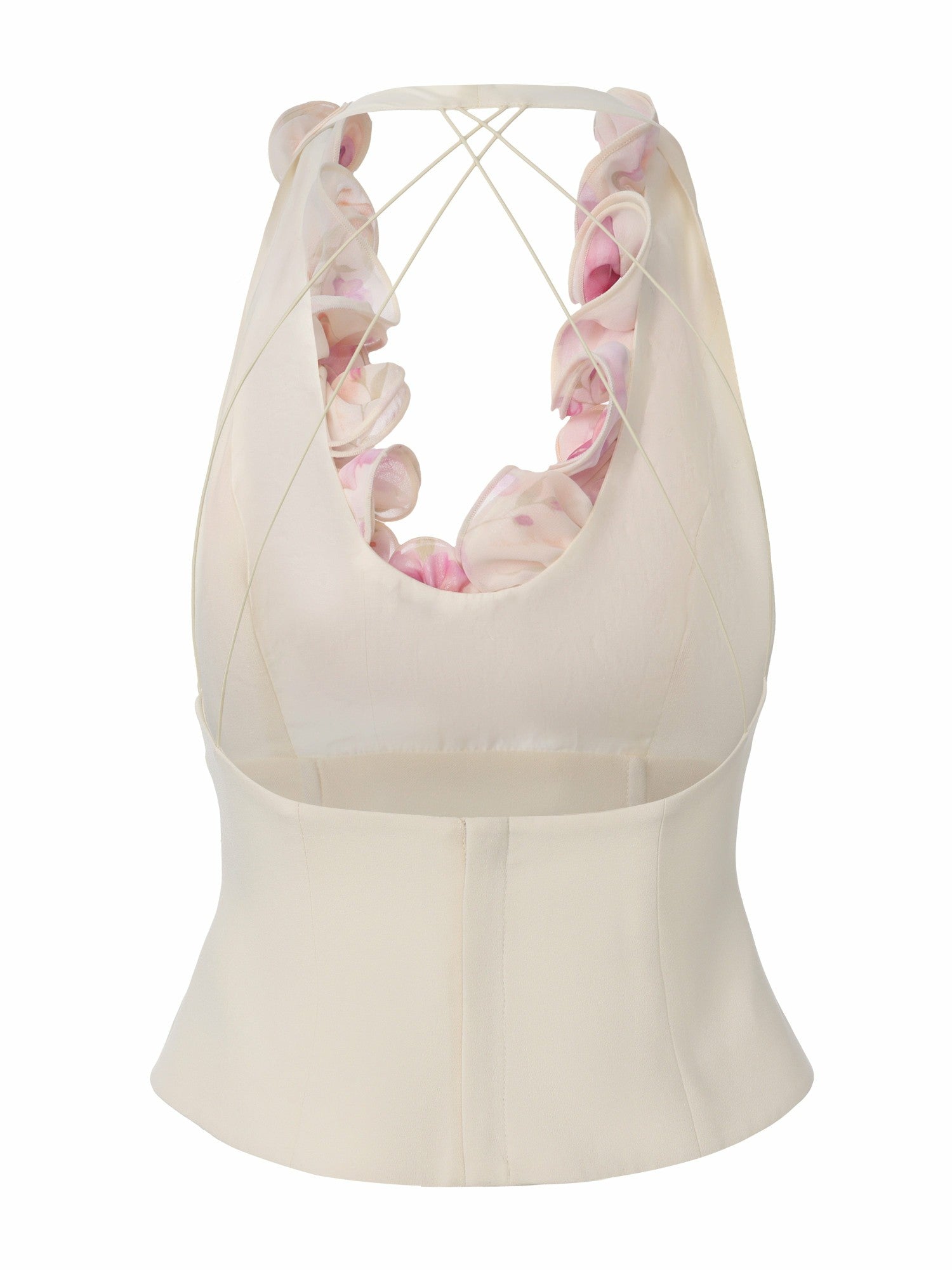 Ella Ruffle Halter Champagne Top | Nana Jacqueline