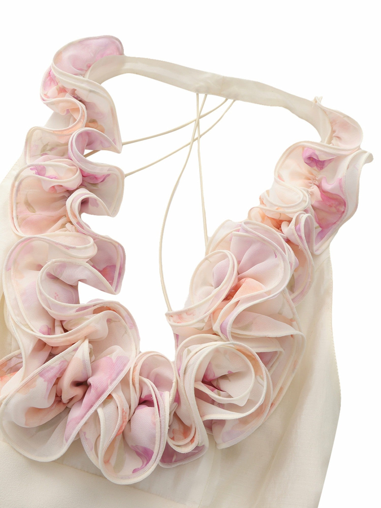 Ella Ruffle Halter Champagne Top | Nana Jacqueline