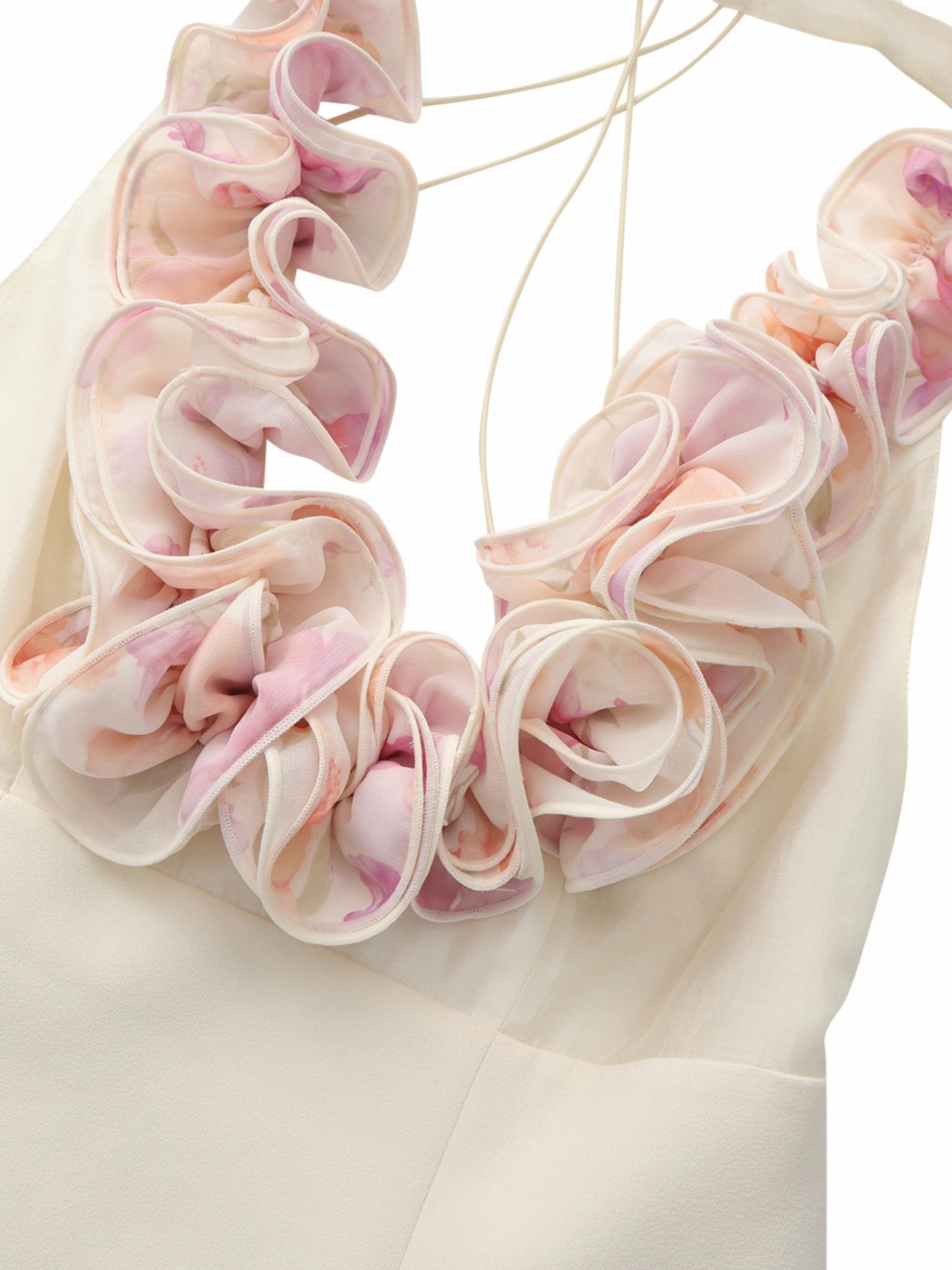 Ella Ruffle Halter Champagne Top | Nana Jacqueline