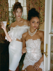 Alexandra Off-Shoulder Lace White Top | Nana Jacqueline