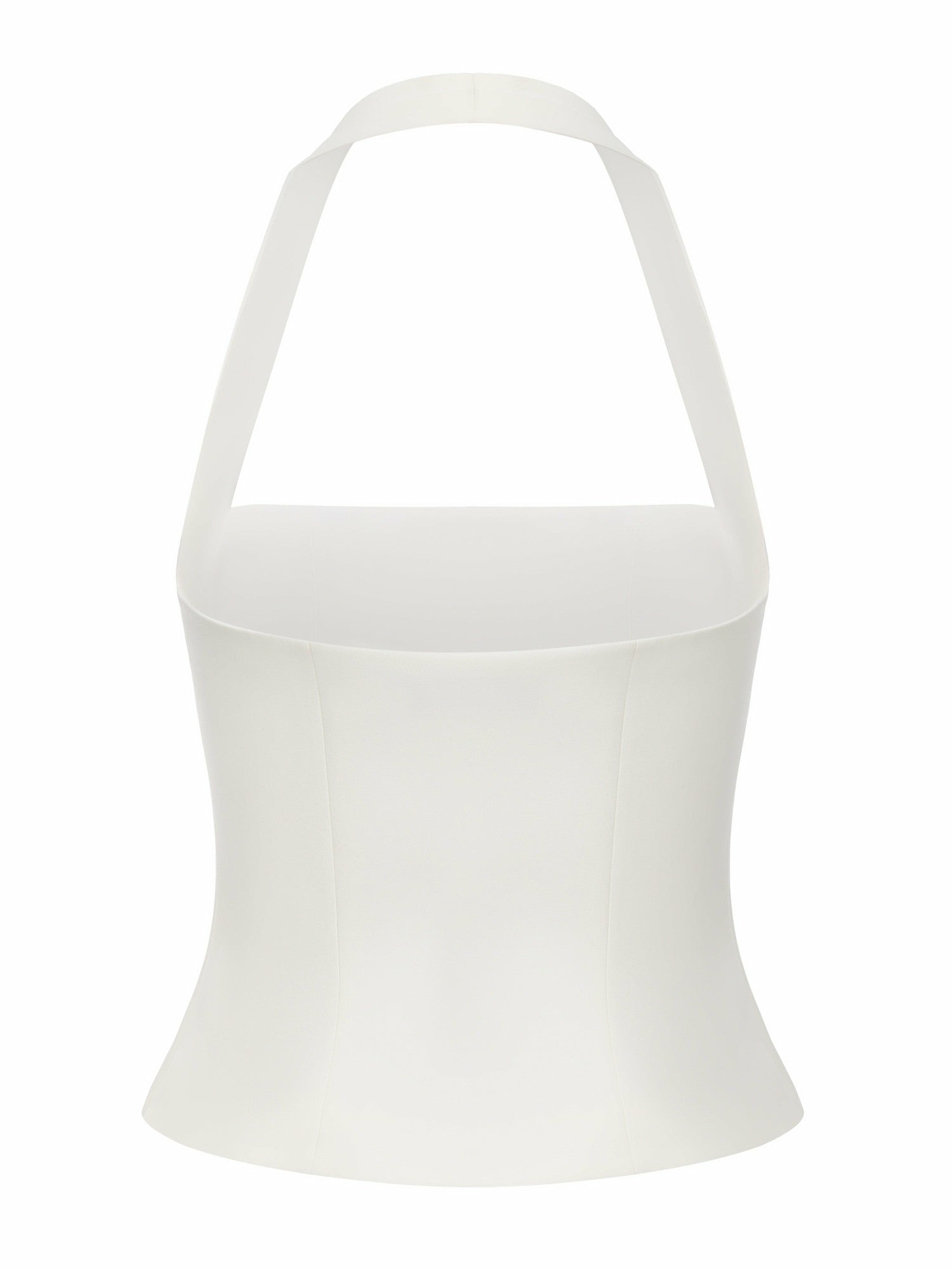 Lou U-Neck Halter Tailored White Top | Nana Jacqueline