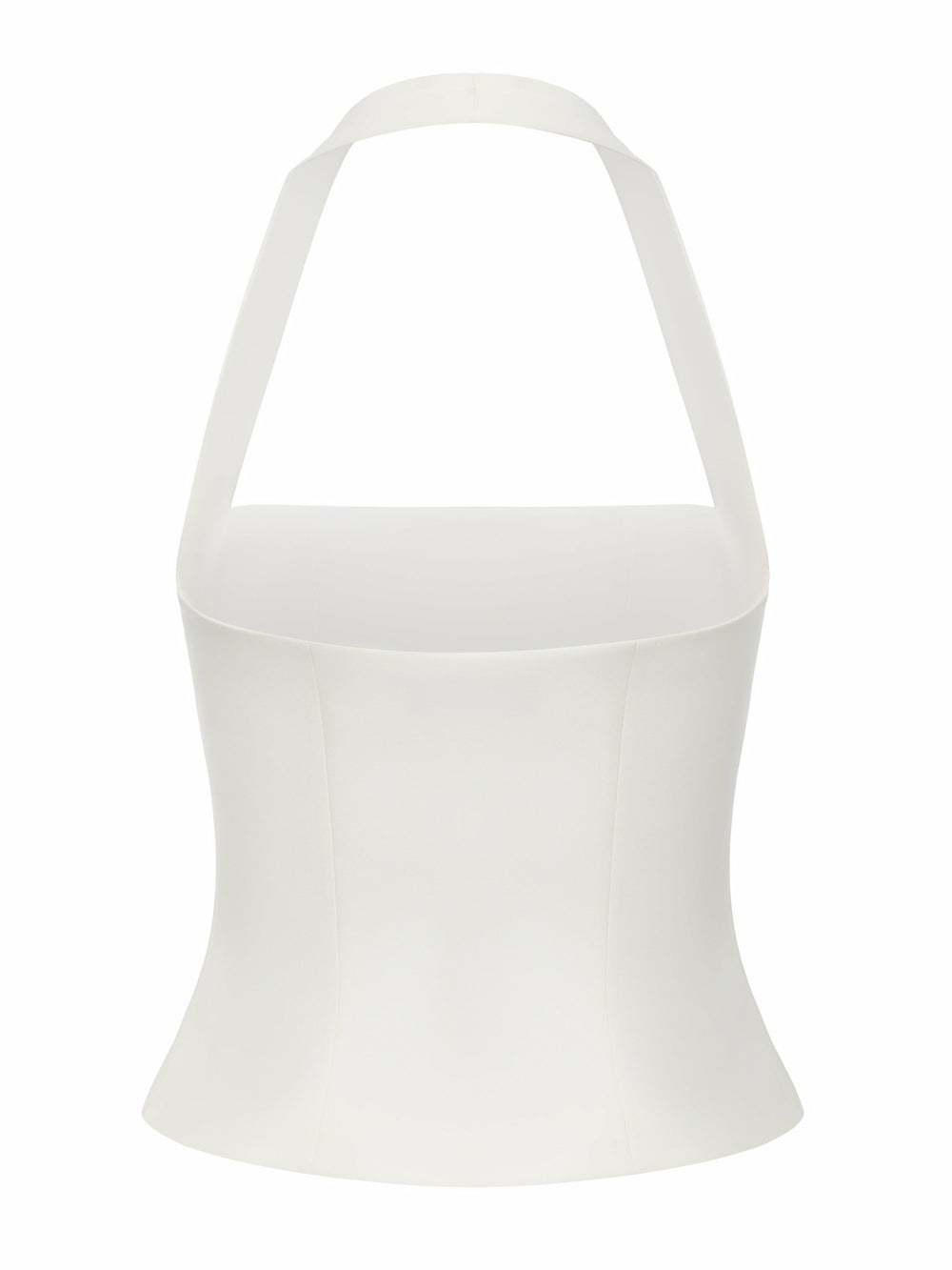 Lou U-Neck Halter Tailored White Top | Nana Jacqueline