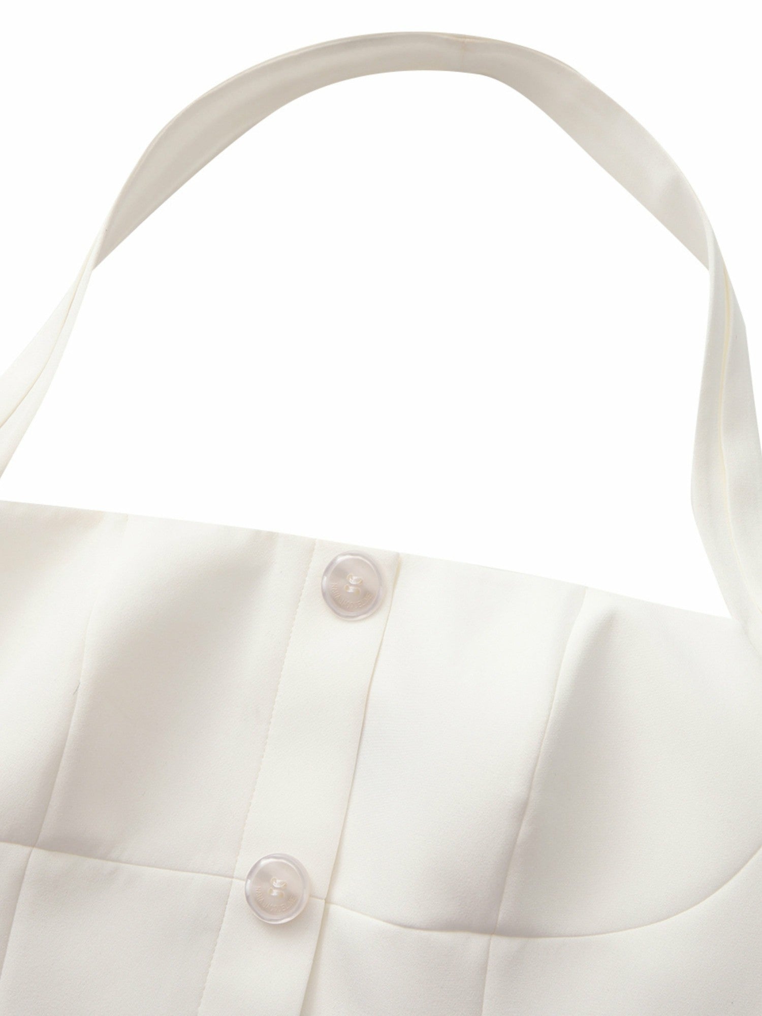 Lou U-Neck Halter Tailored White Top | Nana Jacqueline
