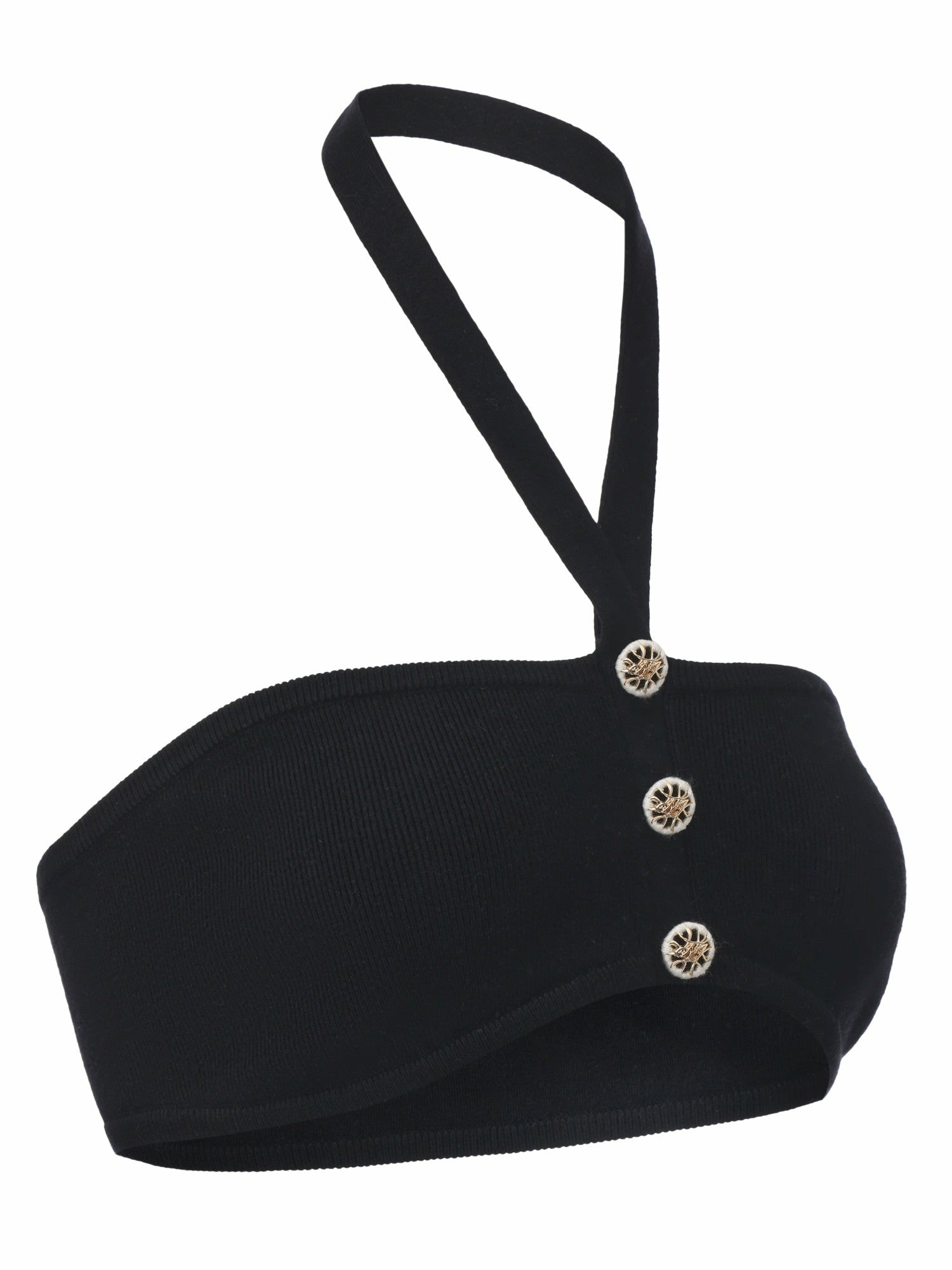 Ana Halter Knit Wool-Blend Black Top | Nana Jacqueline
