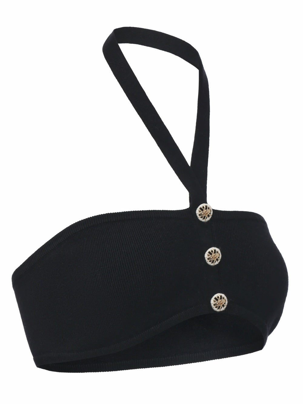 Ana Halter Knit Wool-Blend Black Top | Nana Jacqueline
