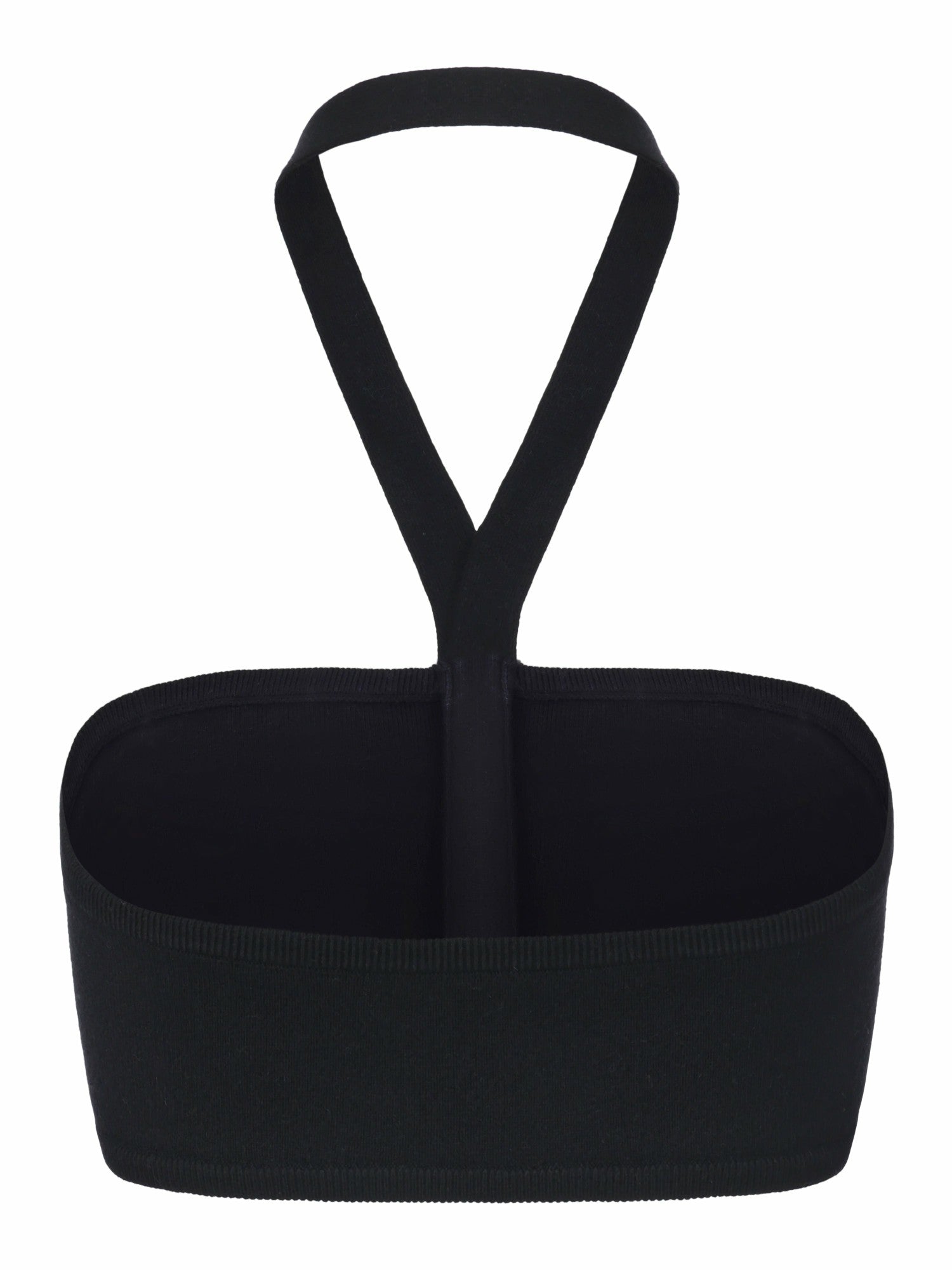 Ana Halter Knit Wool-Blend Black Top | Nana Jacqueline
