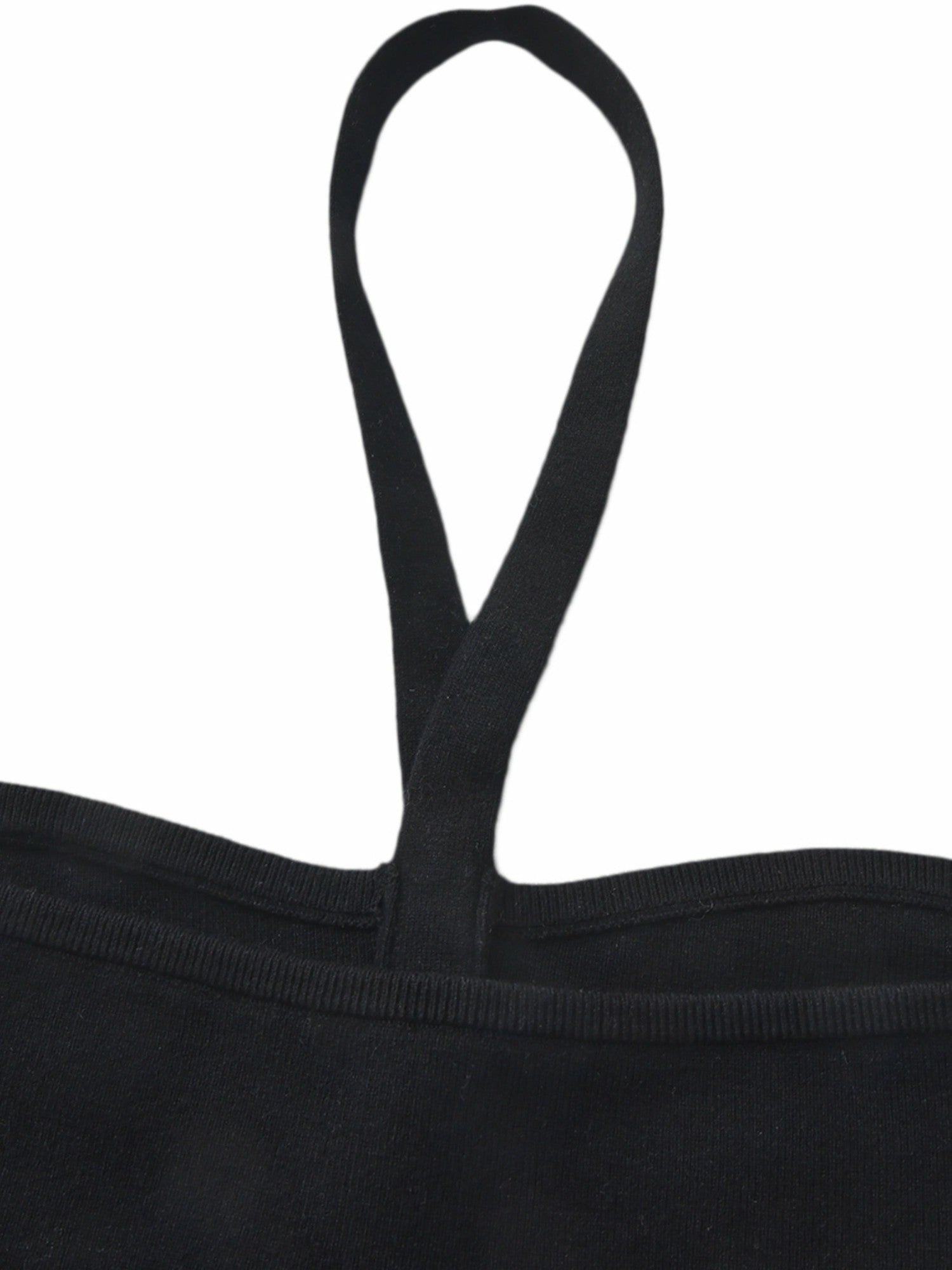 Ana Halter Knit Wool-Blend Black Top | Nana Jacqueline