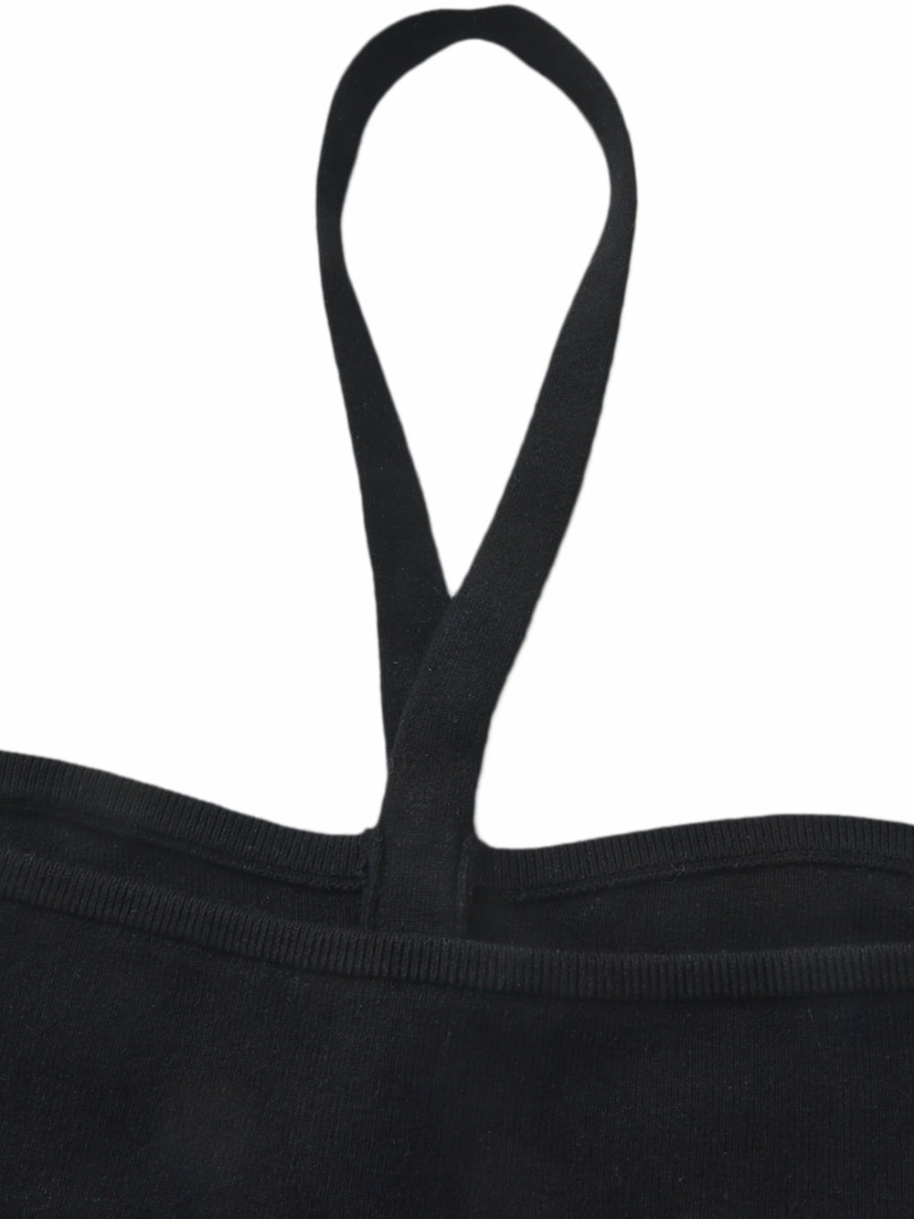 Ana Halter Knit Wool-Blend Black Top | Nana Jacqueline
